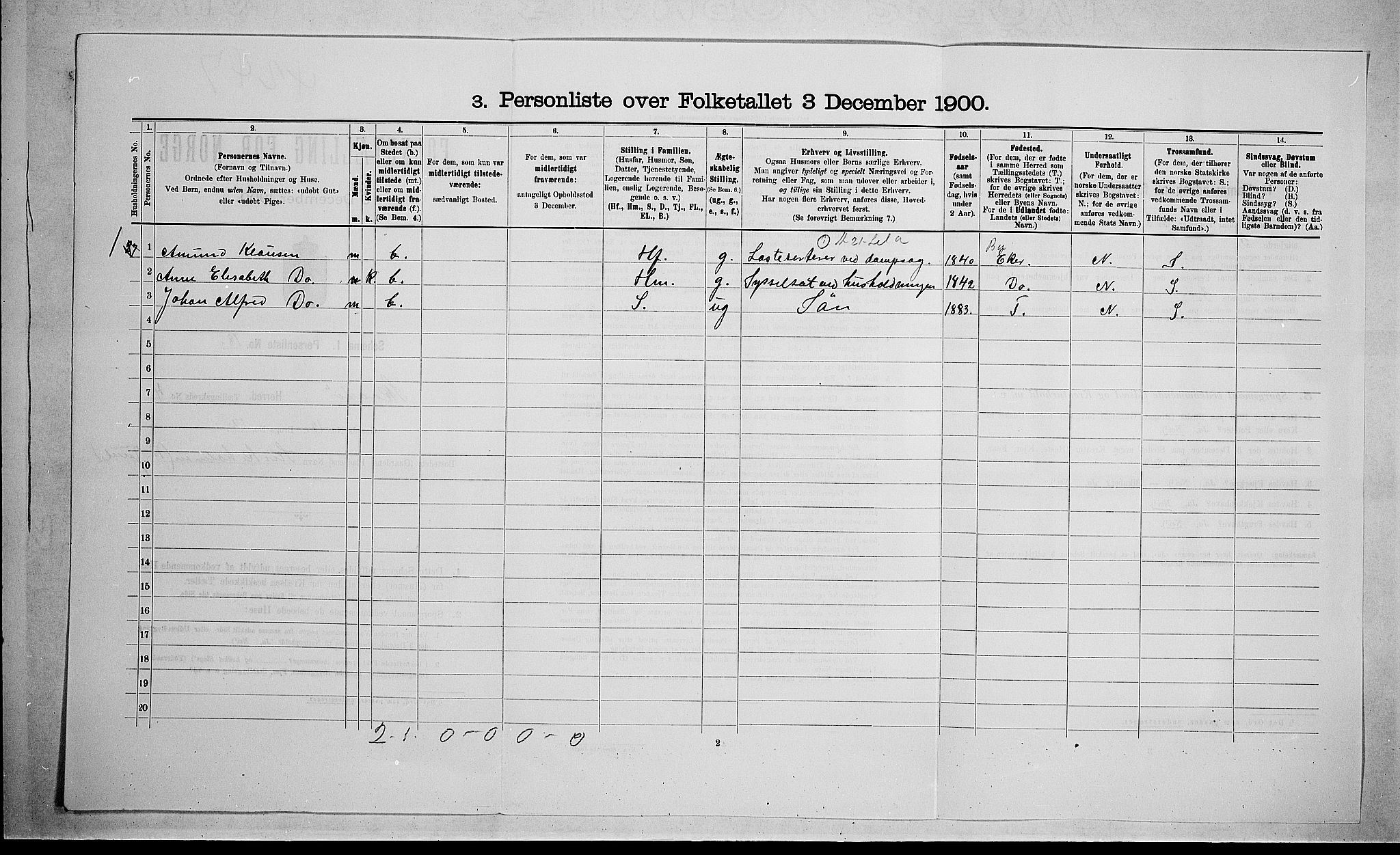 SAKO, 1900 census for Skåtøy, 1900, p. 545