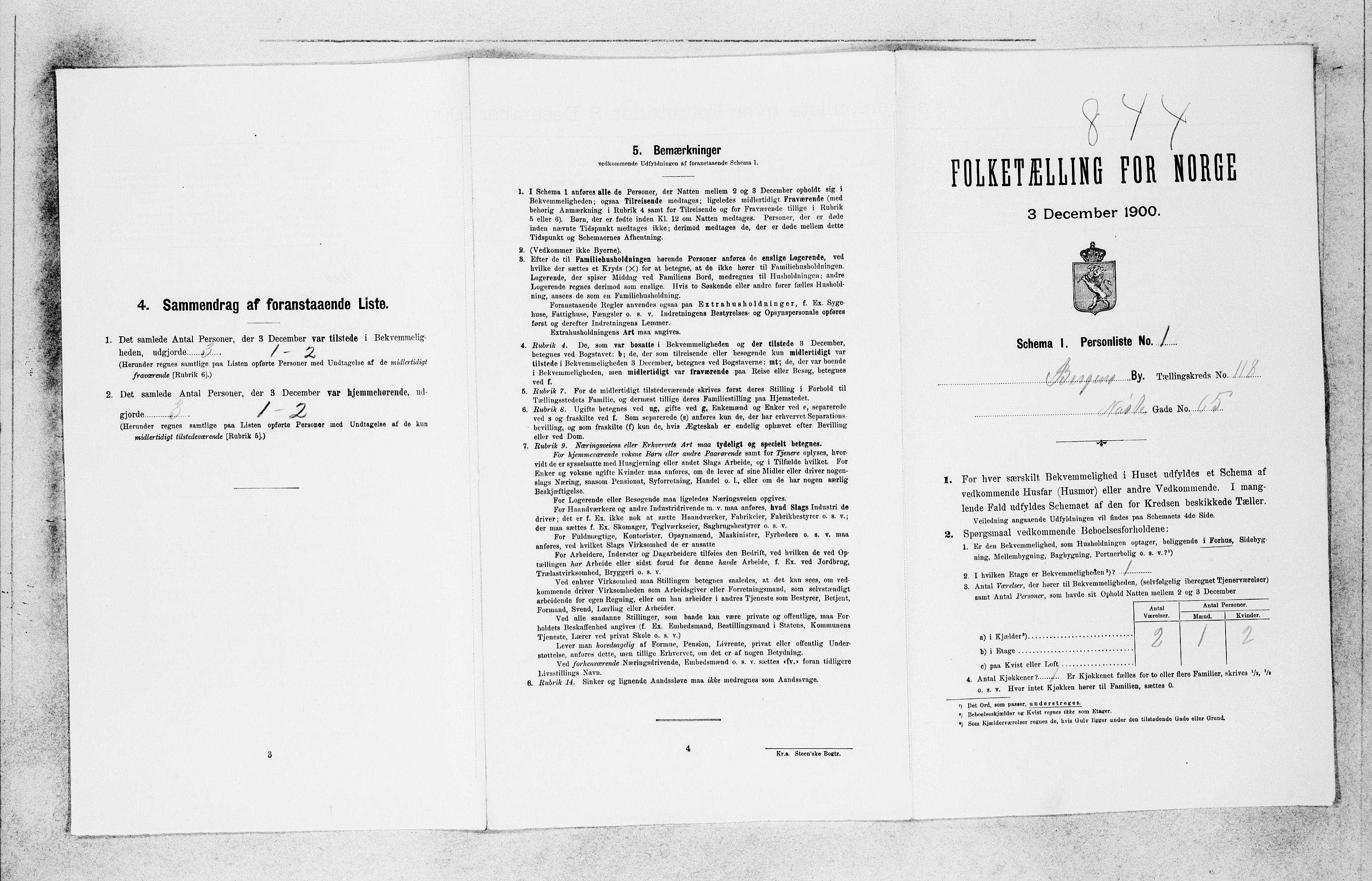 SAB, 1900 census for Bergen, 1900, p. 24753