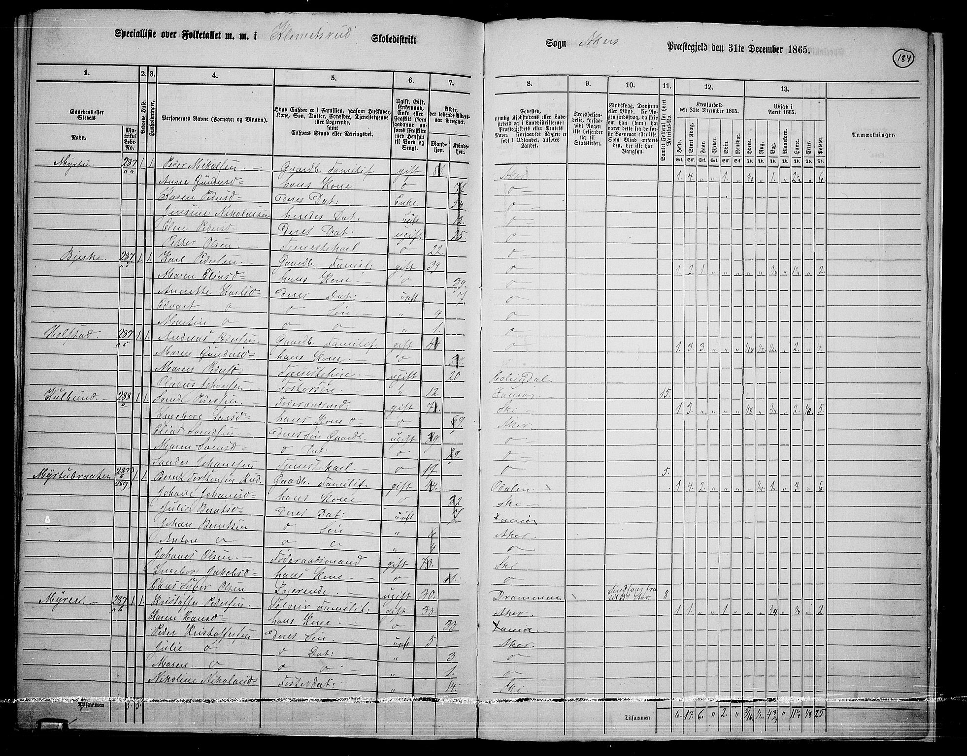 RA, 1865 census for Østre Aker, 1865, p. 402