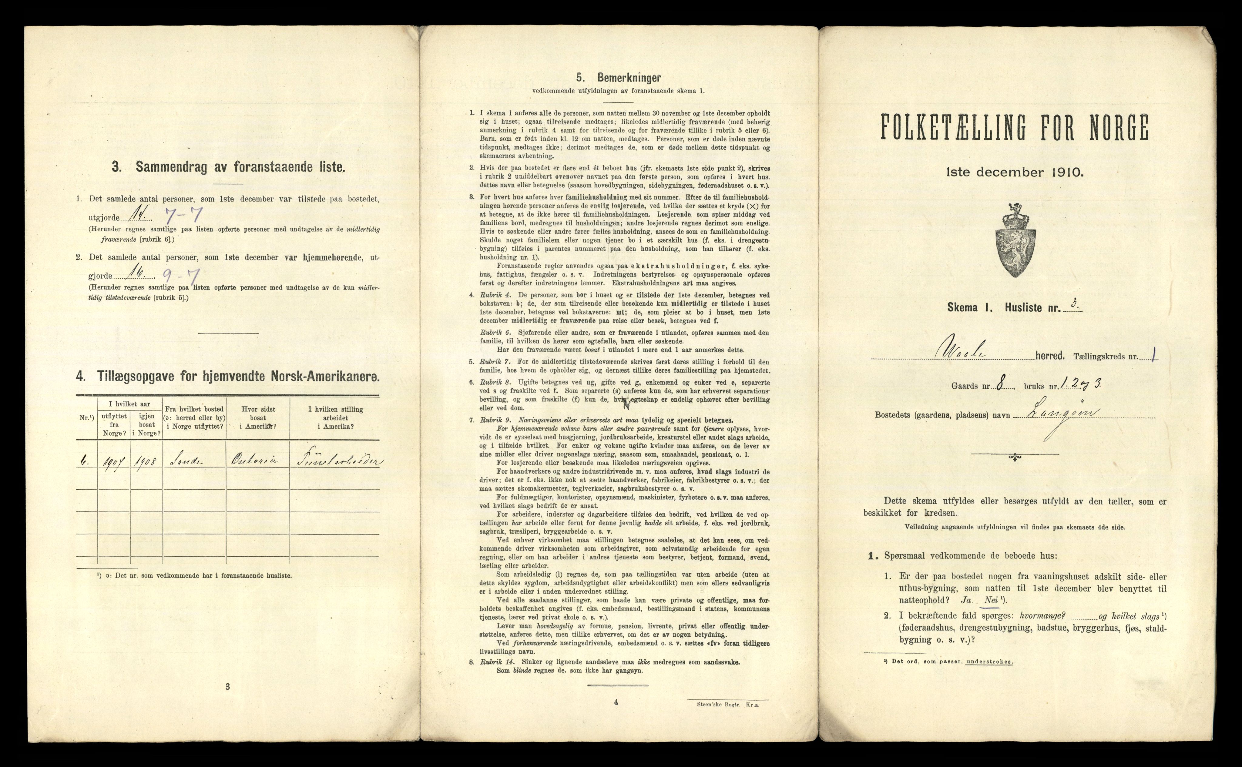 RA, 1910 census for Våle, 1910, p. 36