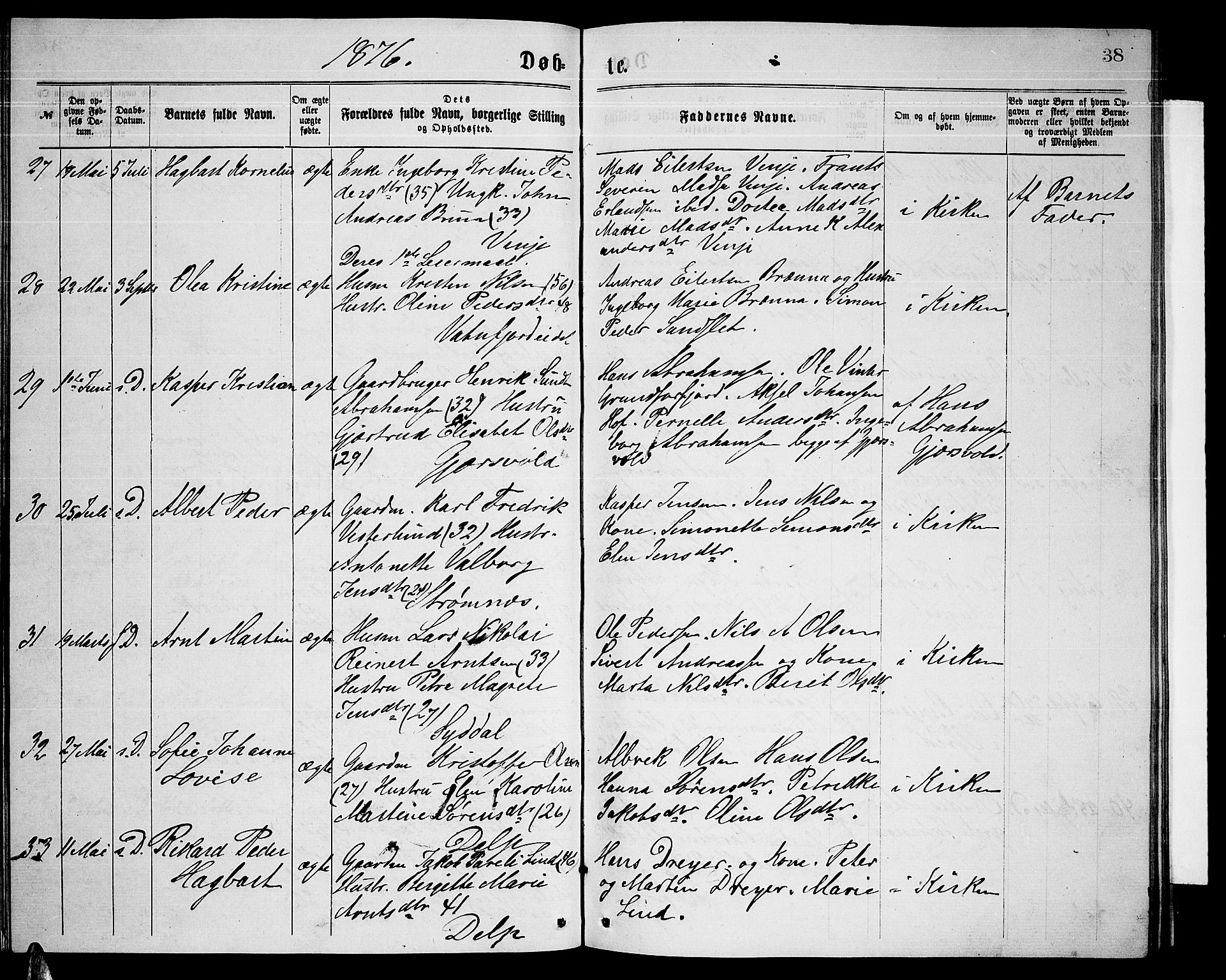 Ministerialprotokoller, klokkerbøker og fødselsregistre - Nordland, AV/SAT-A-1459/876/L1103: Parish register (copy) no. 876C02, 1870-1886, p. 38