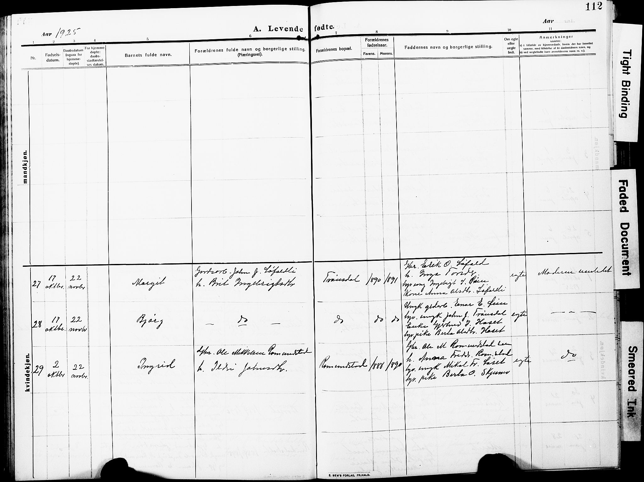 Ministerialprotokoller, klokkerbøker og fødselsregistre - Møre og Romsdal, AV/SAT-A-1454/598/L1079: Parish register (copy) no. 598C04, 1909-1927, p. 112