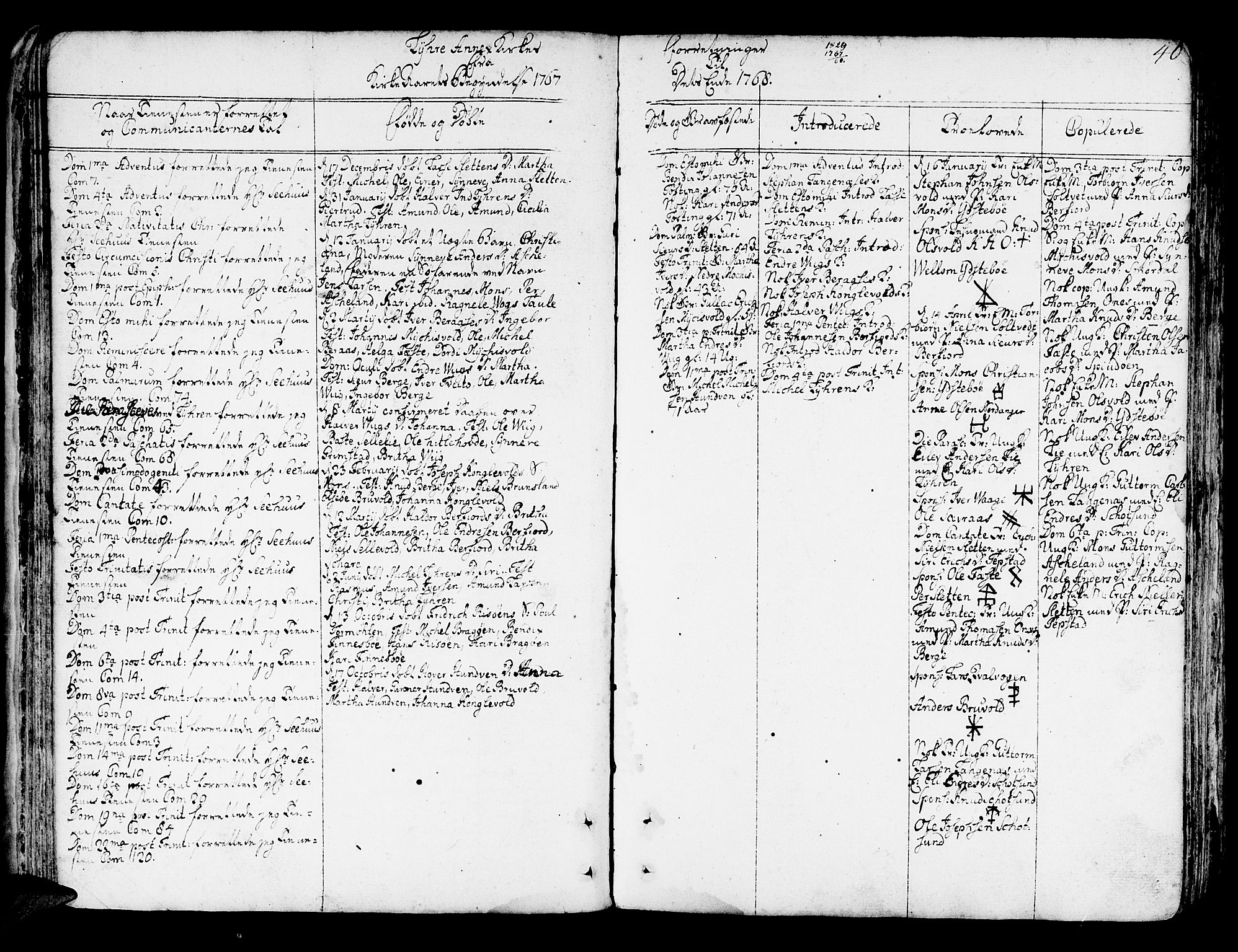 Lindås Sokneprestembete, AV/SAB-A-76701/H/Haa/Haaa/L0004: Parish register (official) no. A 4, 1764-1791, p. 40