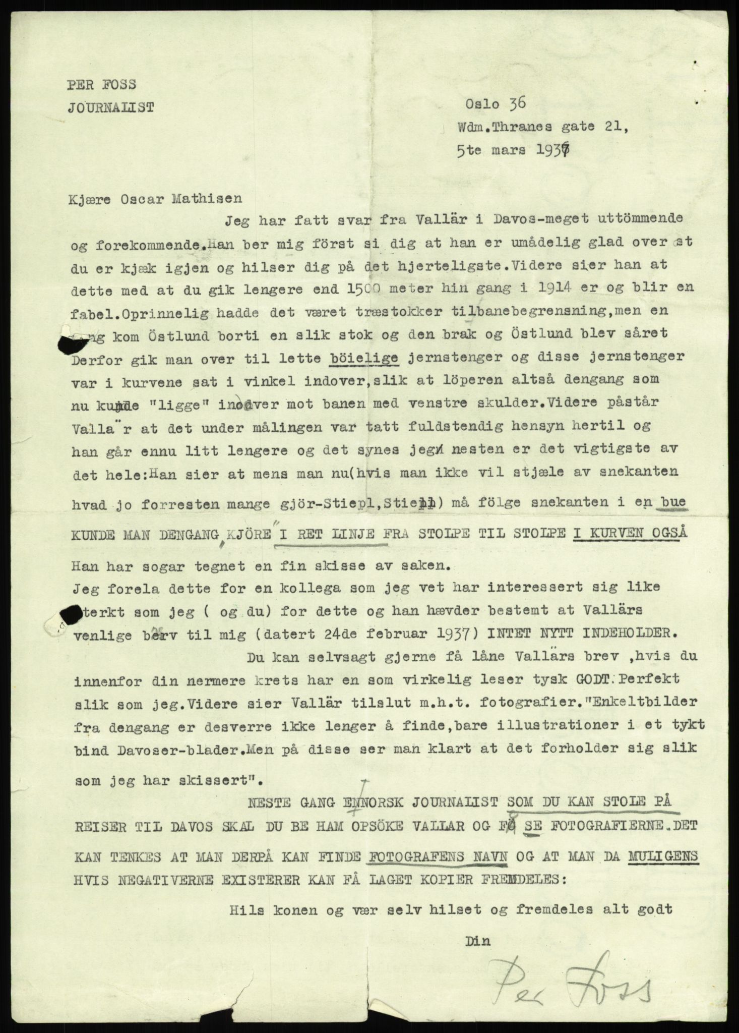 Mathisen, Oscar Wilhelm, AV/RA-PA-1912/Fa/L0001: Inngående korrespondanse, 1916-1954, p. 64