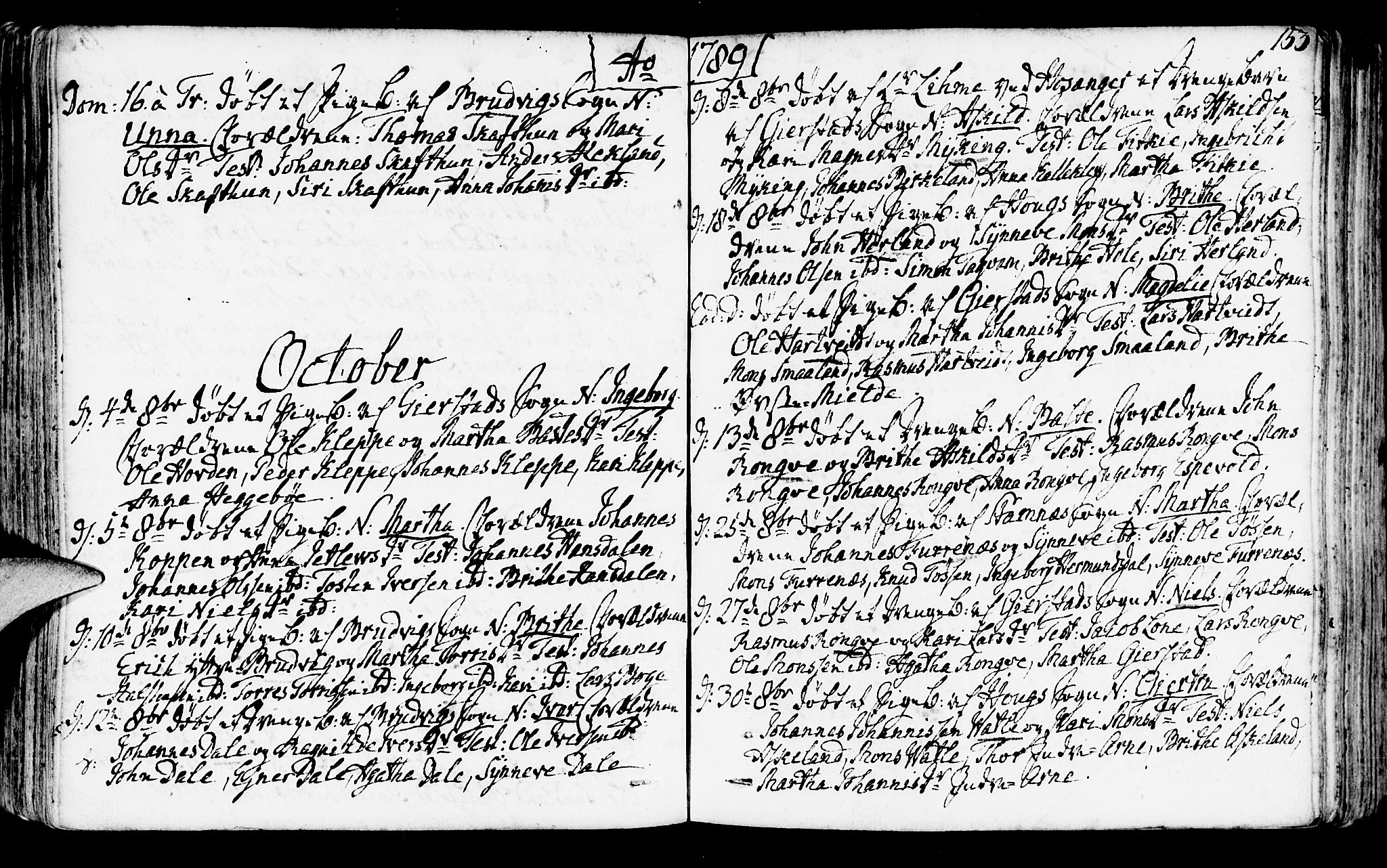 Haus sokneprestembete, AV/SAB-A-75601/H/Haa: Parish register (official) no. A 10, 1782-1796, p. 153