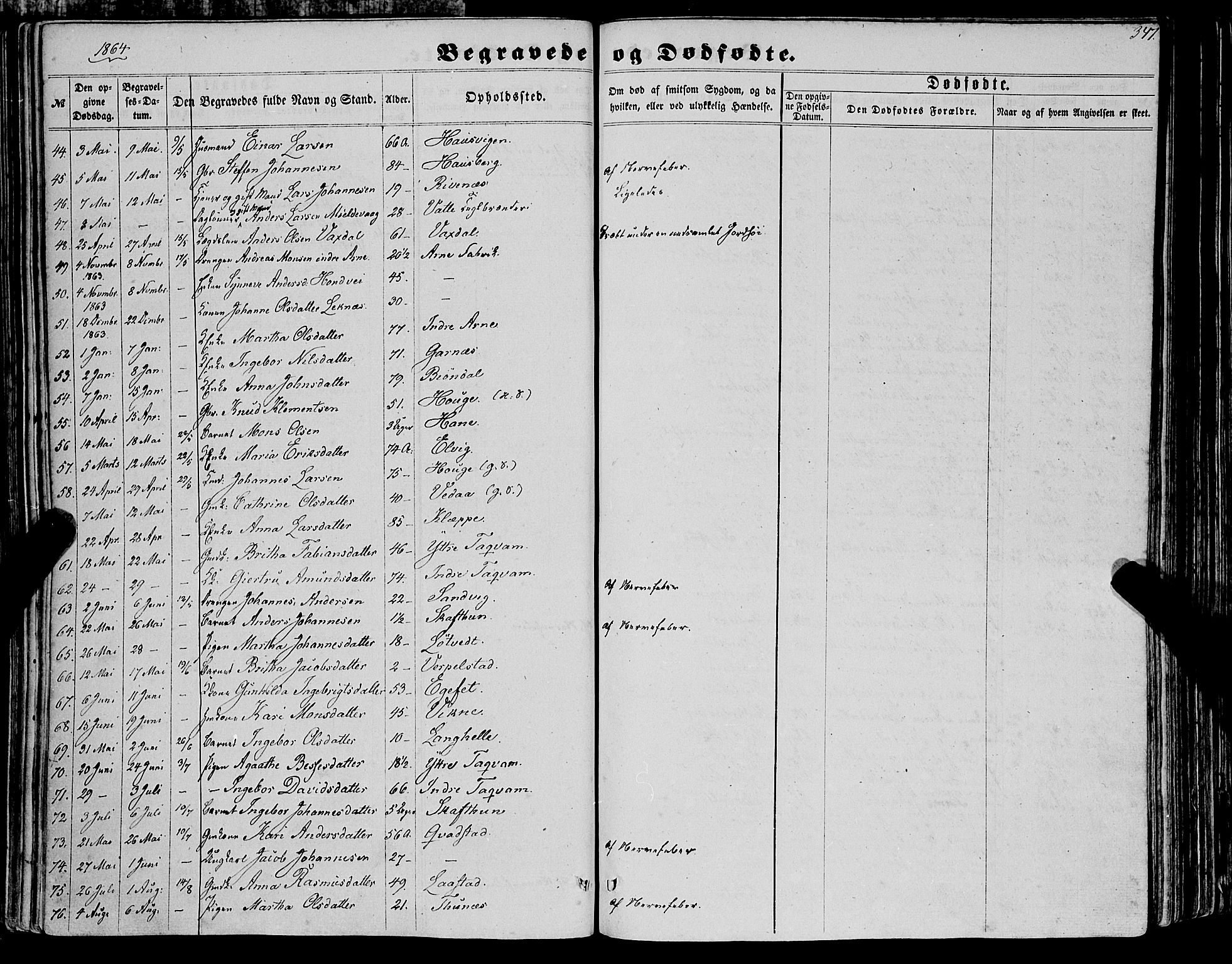 Haus sokneprestembete, AV/SAB-A-75601/H/Haa: Parish register (official) no. A 17, 1858-1870, p. 347