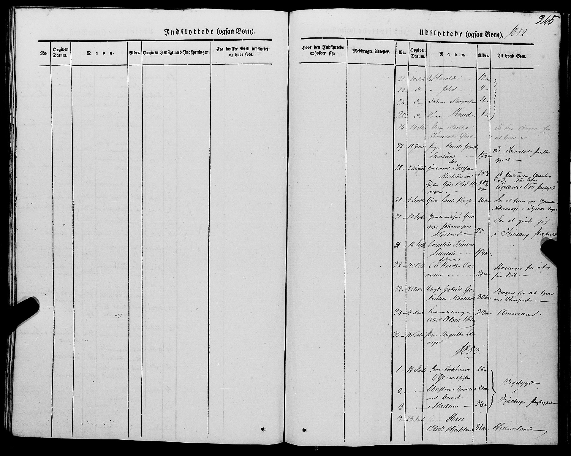 Kvinnherad sokneprestembete, SAB/A-76401/H/Haa: Parish register (official) no. A 7, 1843-1853, p. 265