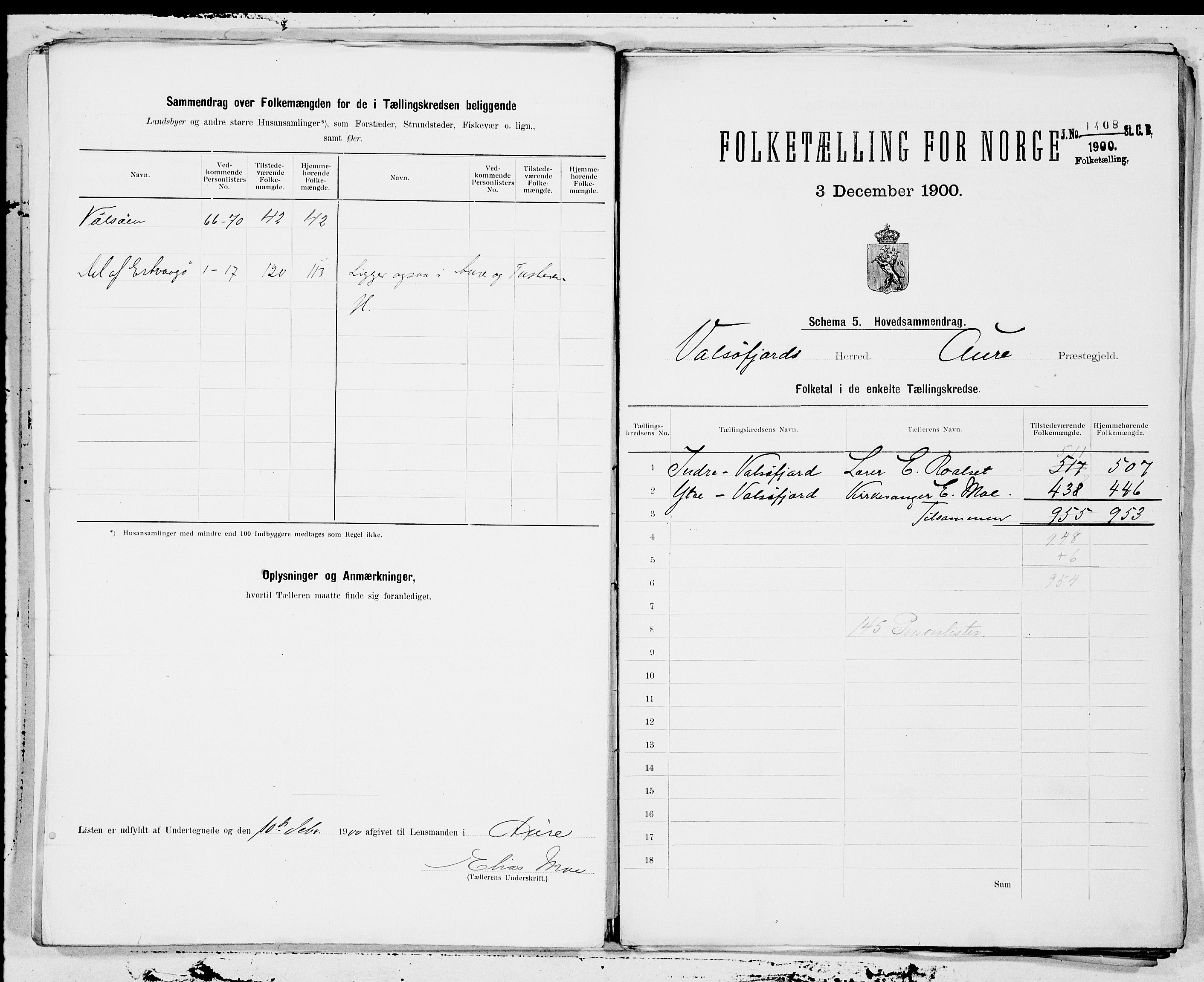 SAT, 1900 census for Valsøyfjord, 1900, p. 6