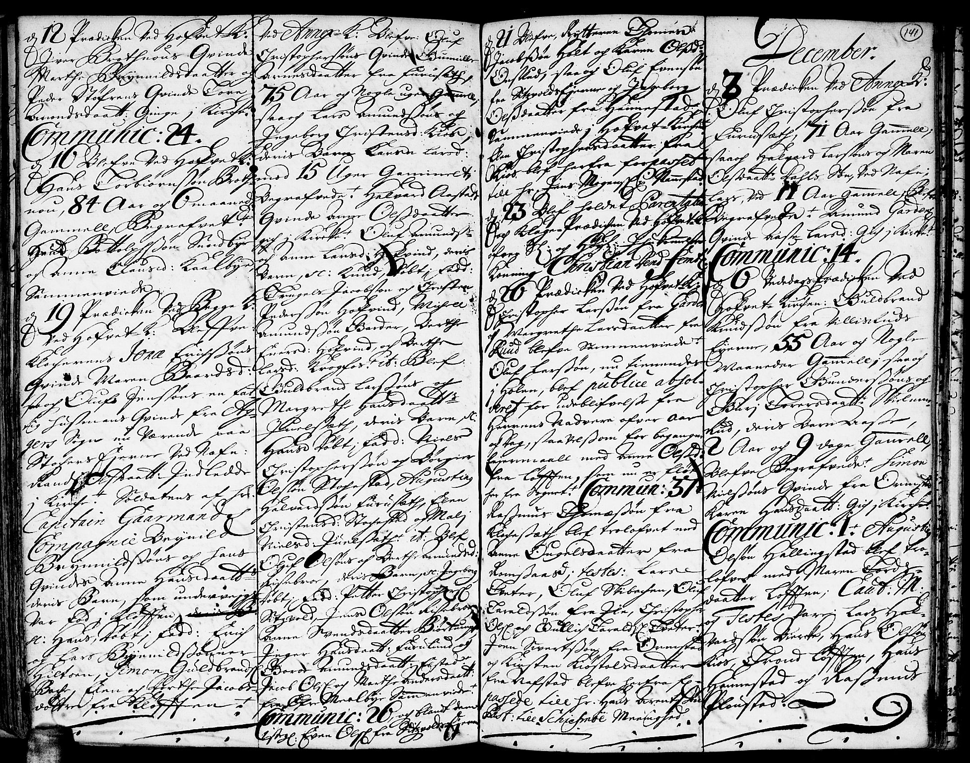 Ullensaker prestekontor Kirkebøker, AV/SAO-A-10236a/F/Fa/L0001: Parish register (official) no. I 1, 1689-1701, p. 141