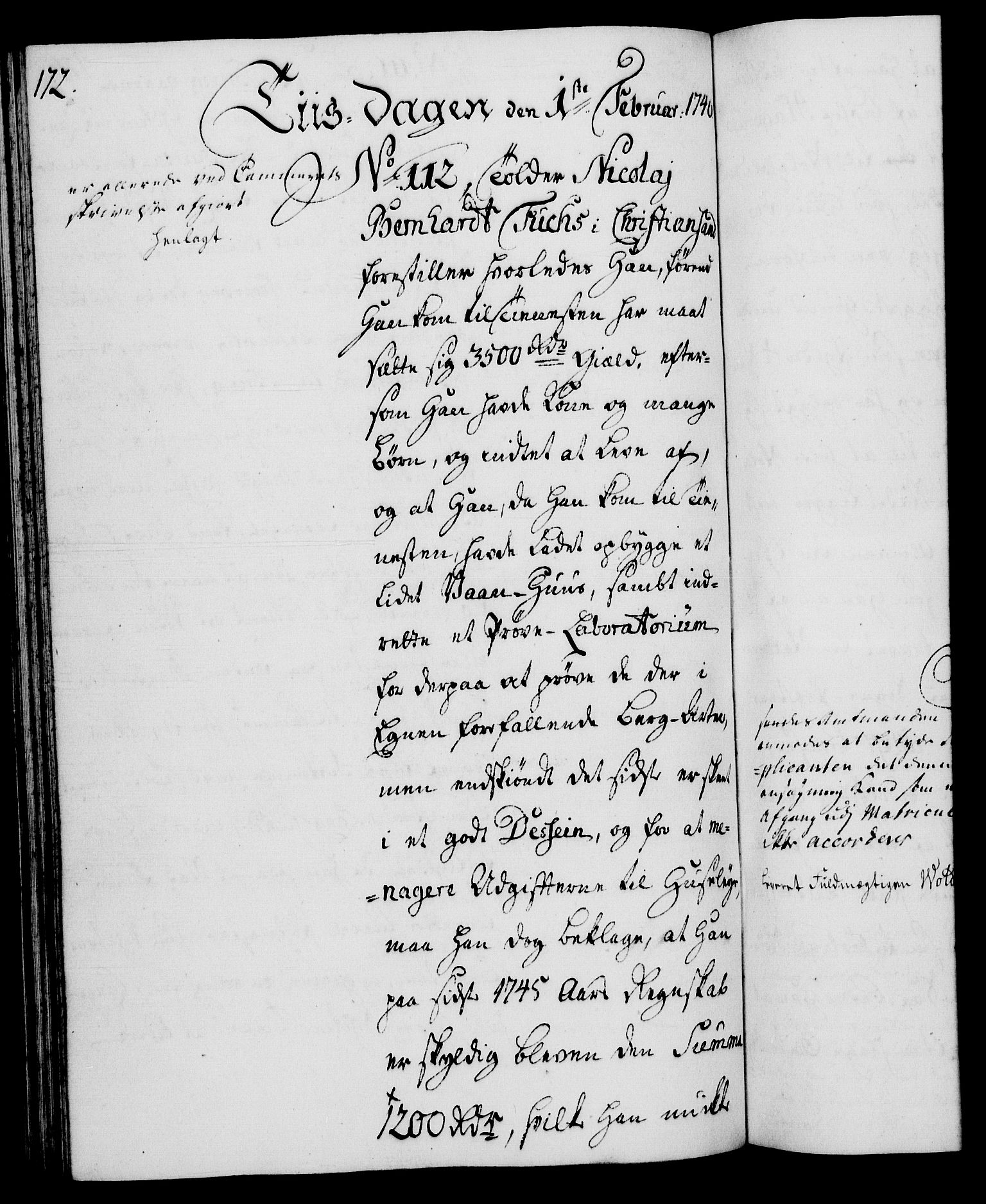 Rentekammeret, Kammerkanselliet, AV/RA-EA-3111/G/Gh/Gha/L0027: Norsk ekstraktmemorialprotokoll (merket RK 53.72), 1745-1746, p. 172
