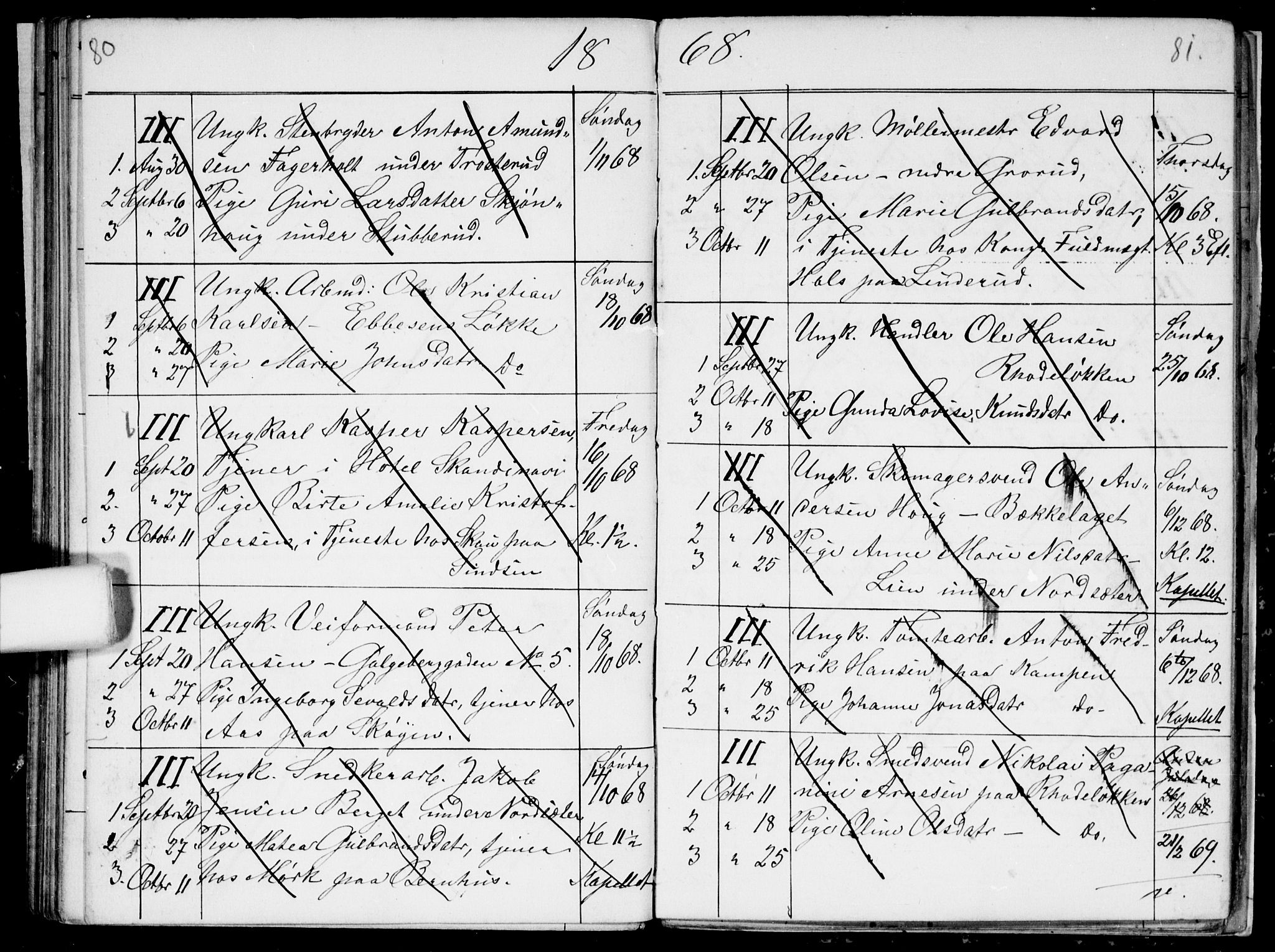 Østre Aker prestekontor Kirkebøker, AV/SAO-A-10840/H/Ha/L0002: Banns register no. I 2, 1861-1872, p. 80-81