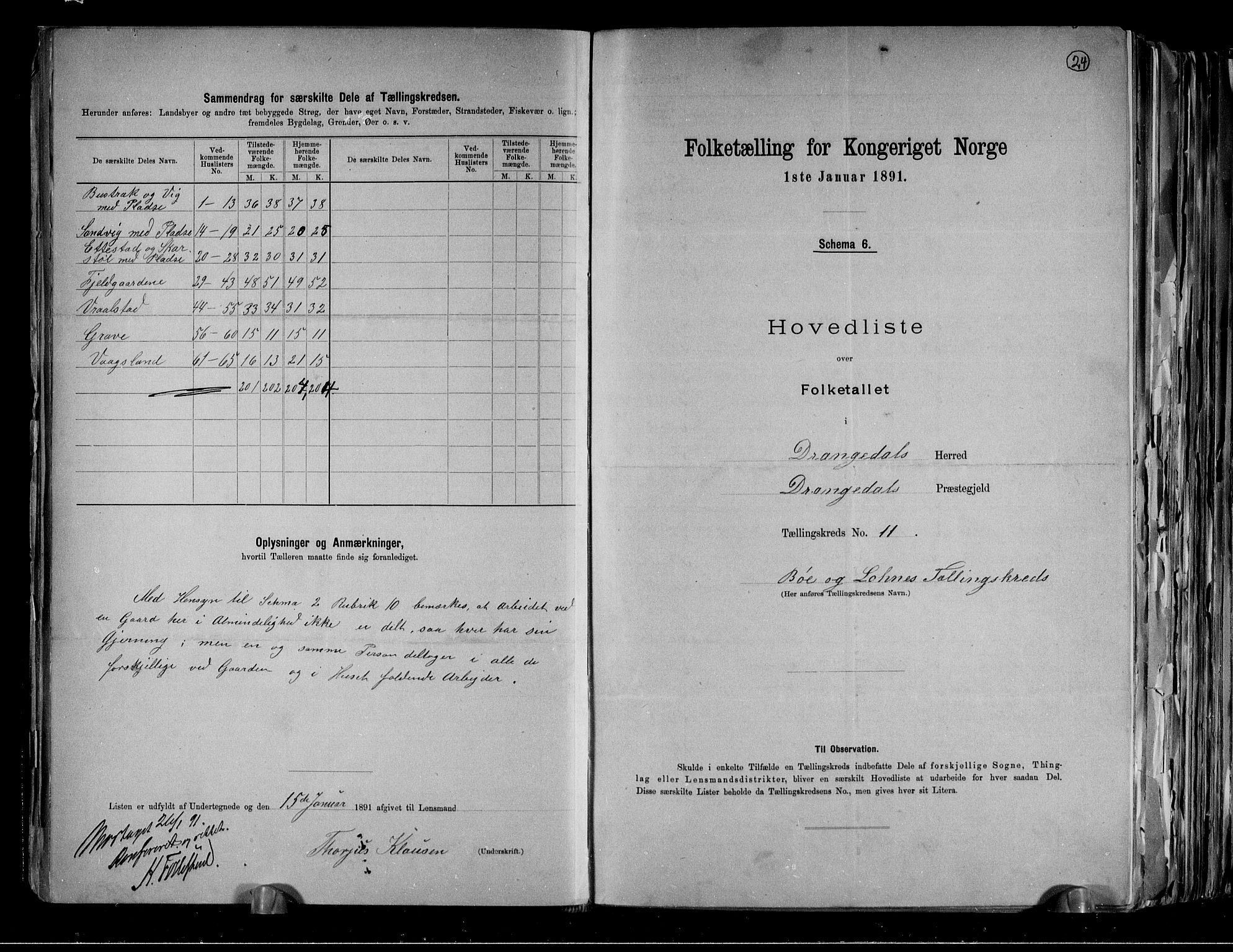 RA, 1891 census for 0817 Drangedal, 1891, p. 24