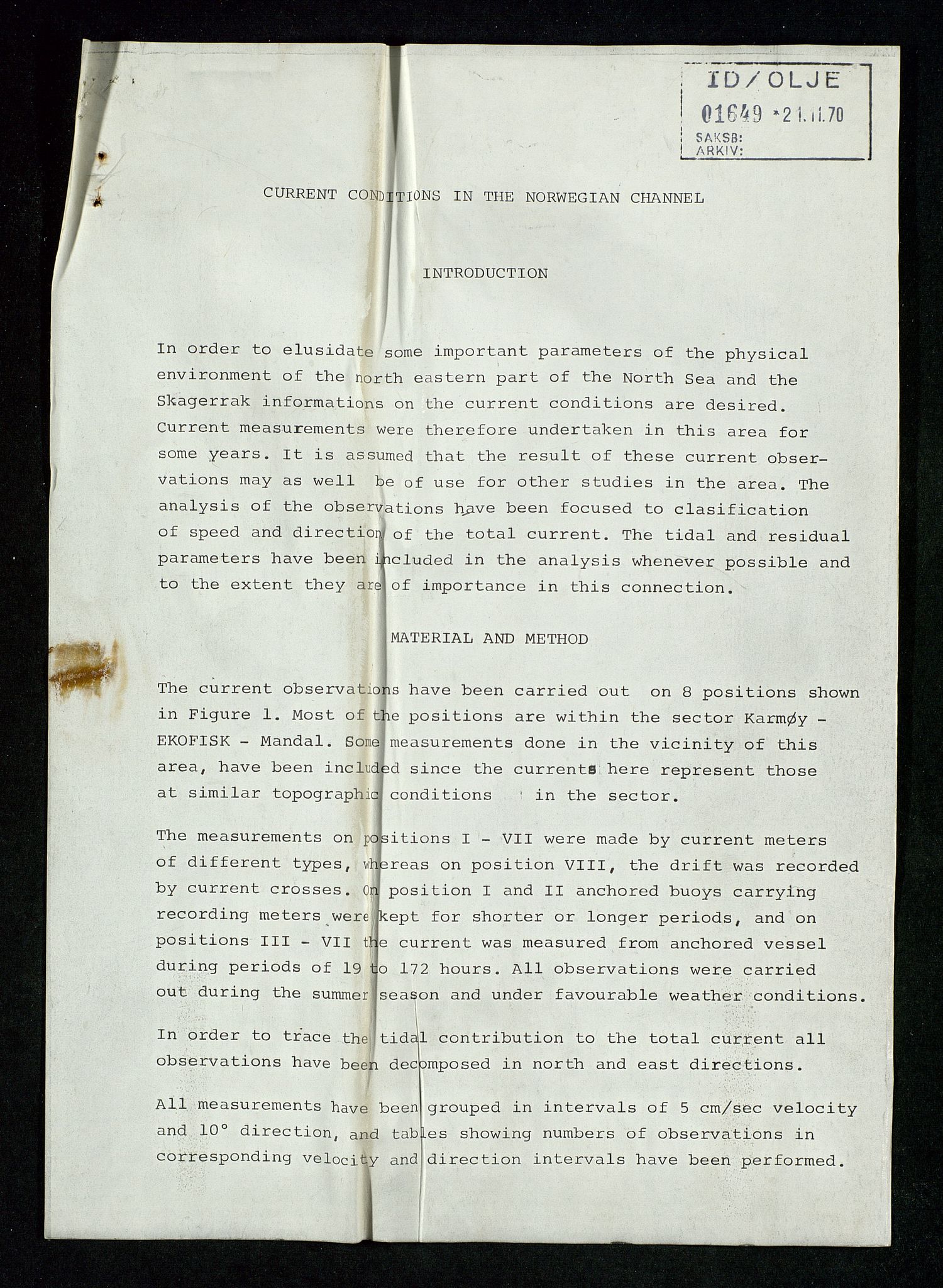 Industridepartementet, Oljekontoret, SAST/A-101348/Da/L0011: Arkivnøkkel 753 - 792 Produksjonsopplegg, boreutstyr, rapporter , målinger, 1966-1972, p. 650