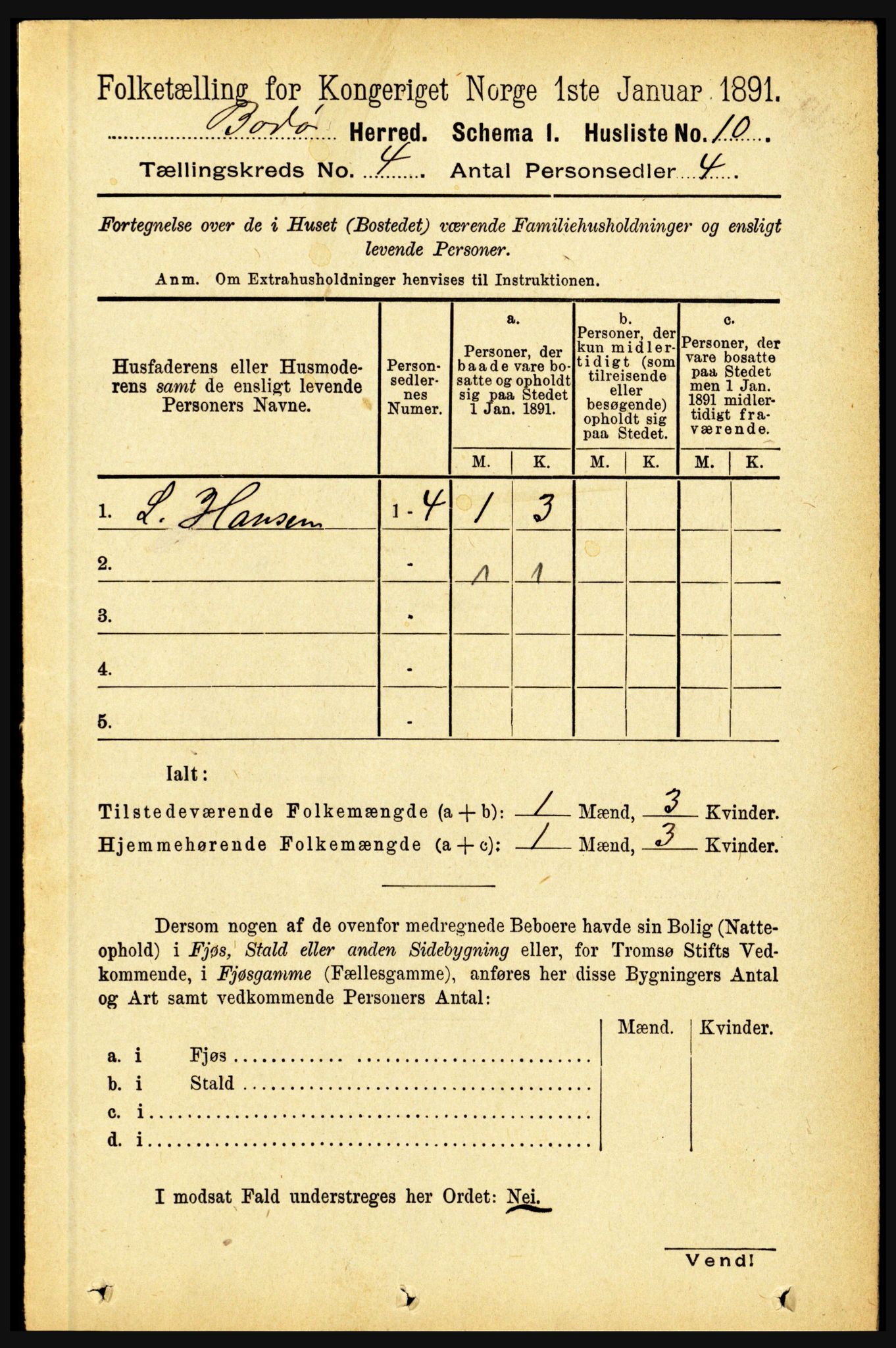 RA, 1891 census for 1843 Bodø, 1891, p. 2131