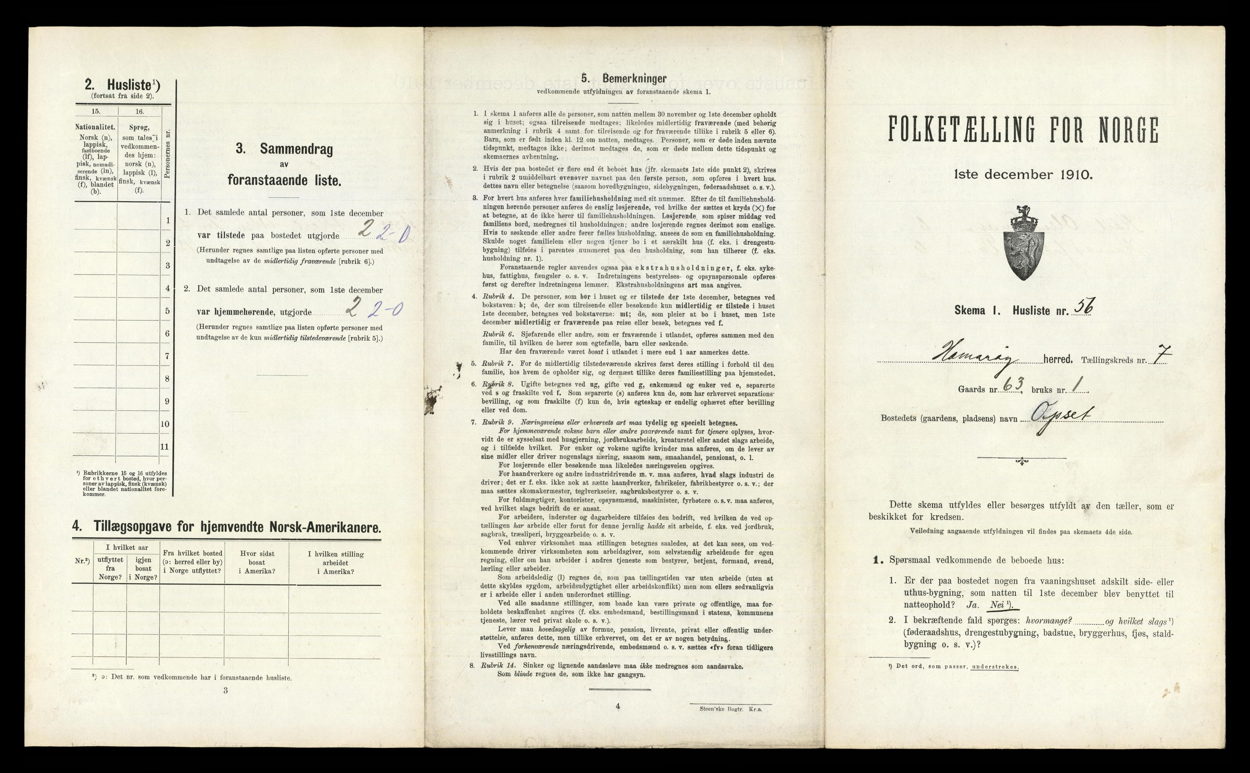 RA, 1910 census for Hamarøy, 1910, p. 828