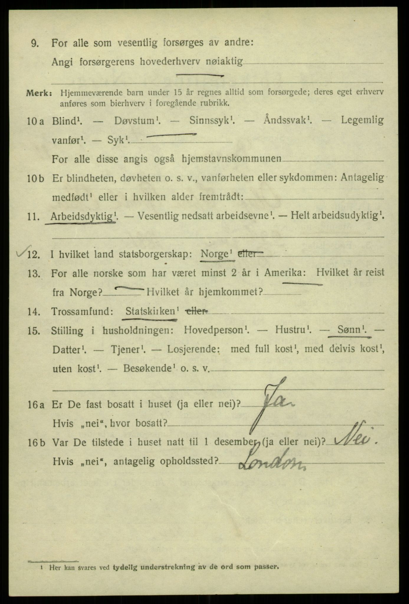 SAB, 1920 census for Bergen, 1920, p. 73507