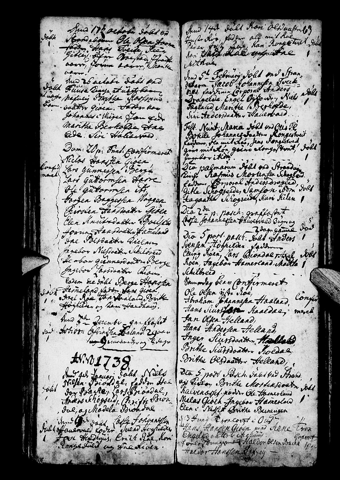 Os sokneprestembete, SAB/A-99929: Parish register (official) no. A 3, 1669-1760, p. 63