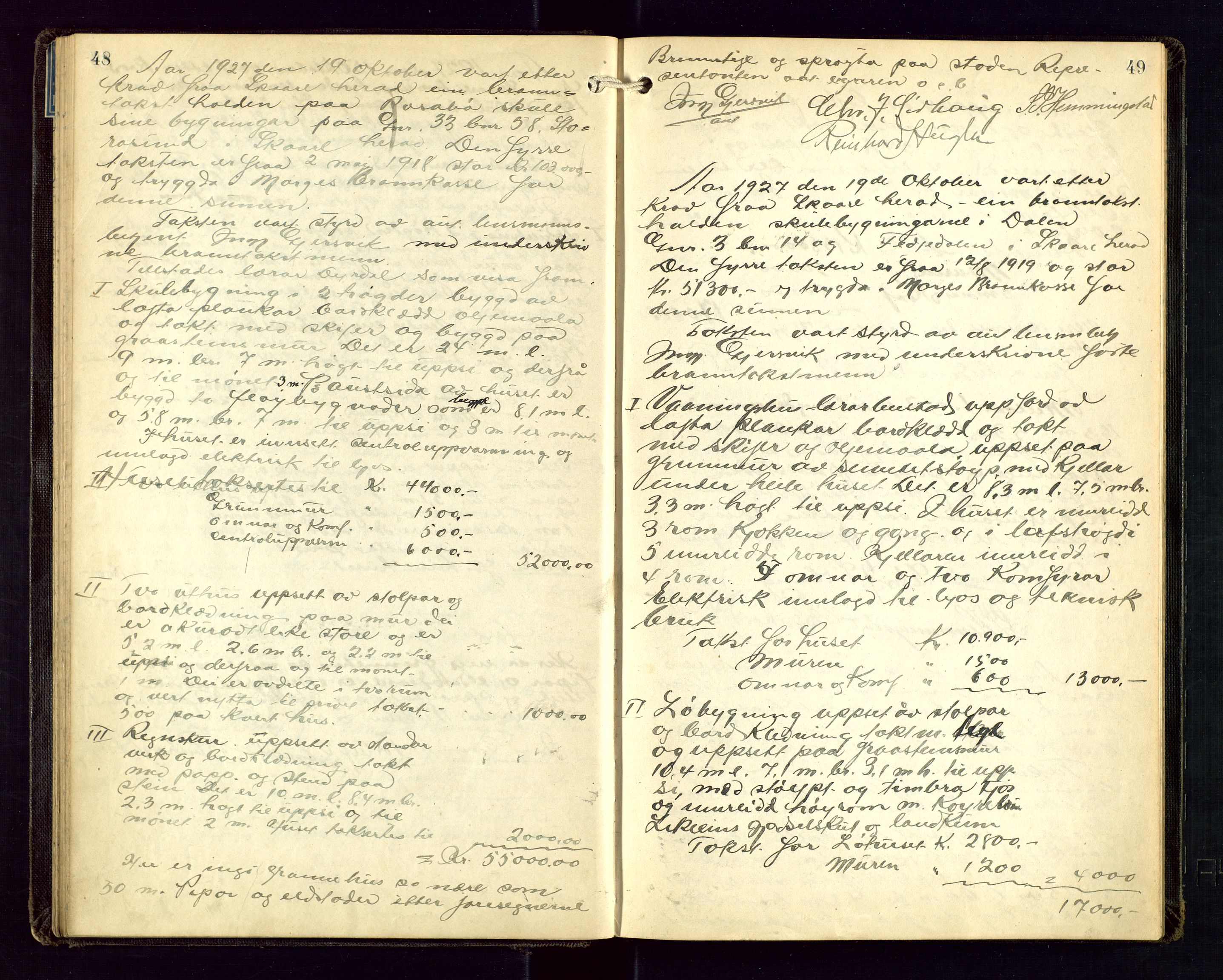 Torvestad lensmannskontor, AV/SAST-A-100307/1/Goa/L0004: "Brandtakstsprotokoll for lensmannen i Torvastad", 1925-1934, p. 48-49