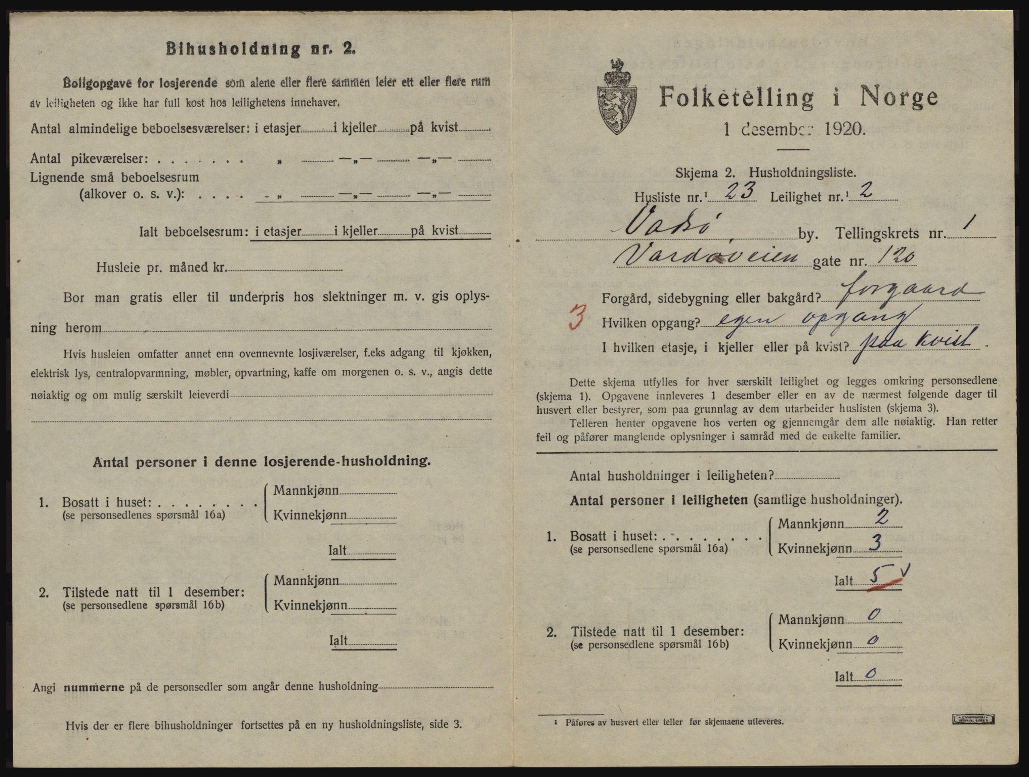 SATØ, 1920 census for Vadsø, 1920, p. 636