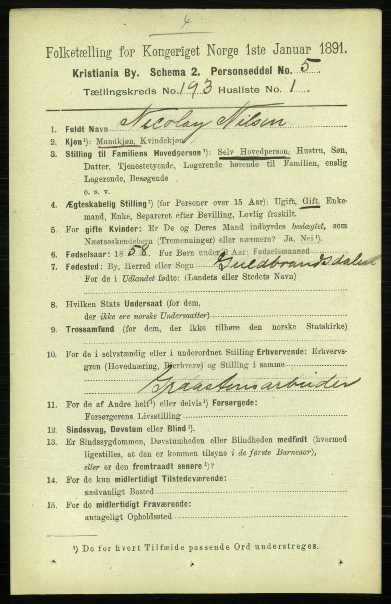 RA, 1891 census for 0301 Kristiania, 1891, p. 116129