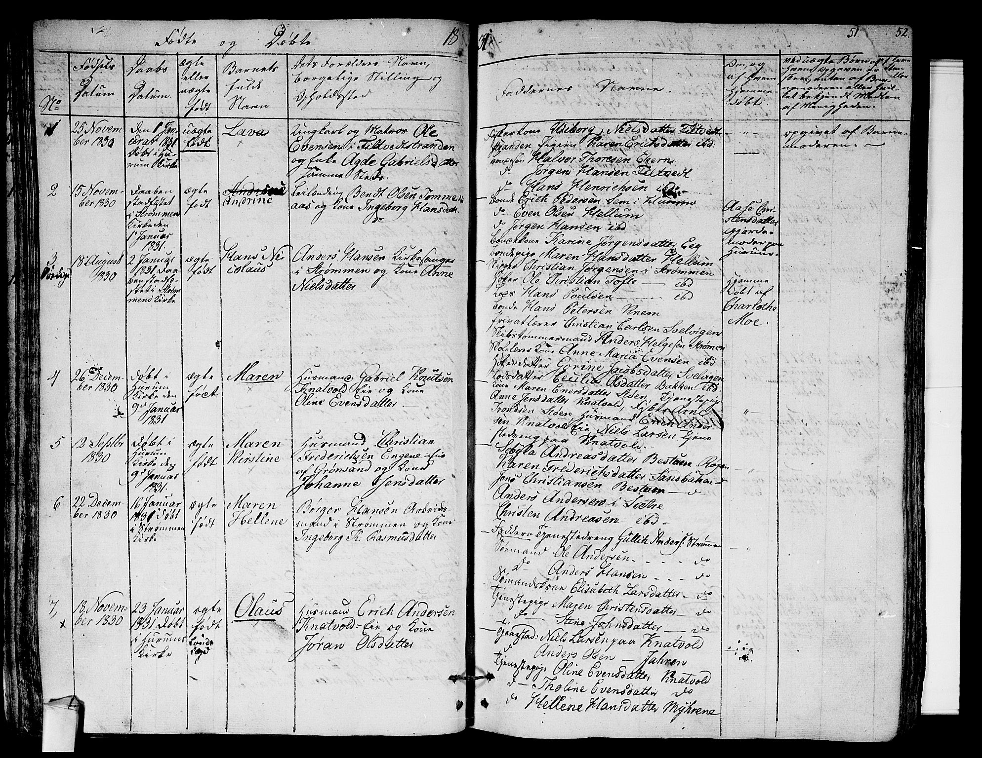 Hurum kirkebøker, SAKO/A-229/F/Fa/L0010: Parish register (official) no. 10, 1827-1846, p. 51