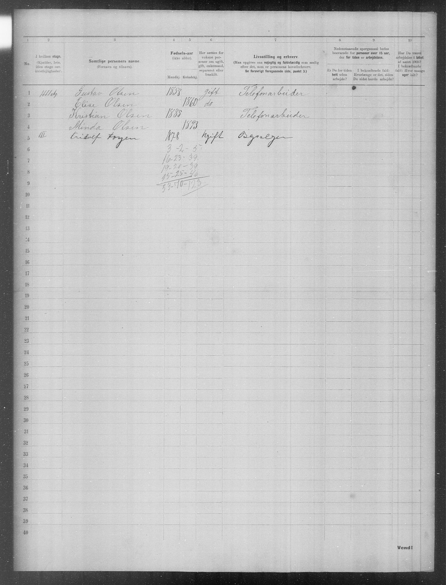 OBA, Municipal Census 1903 for Kristiania, 1903, p. 15406