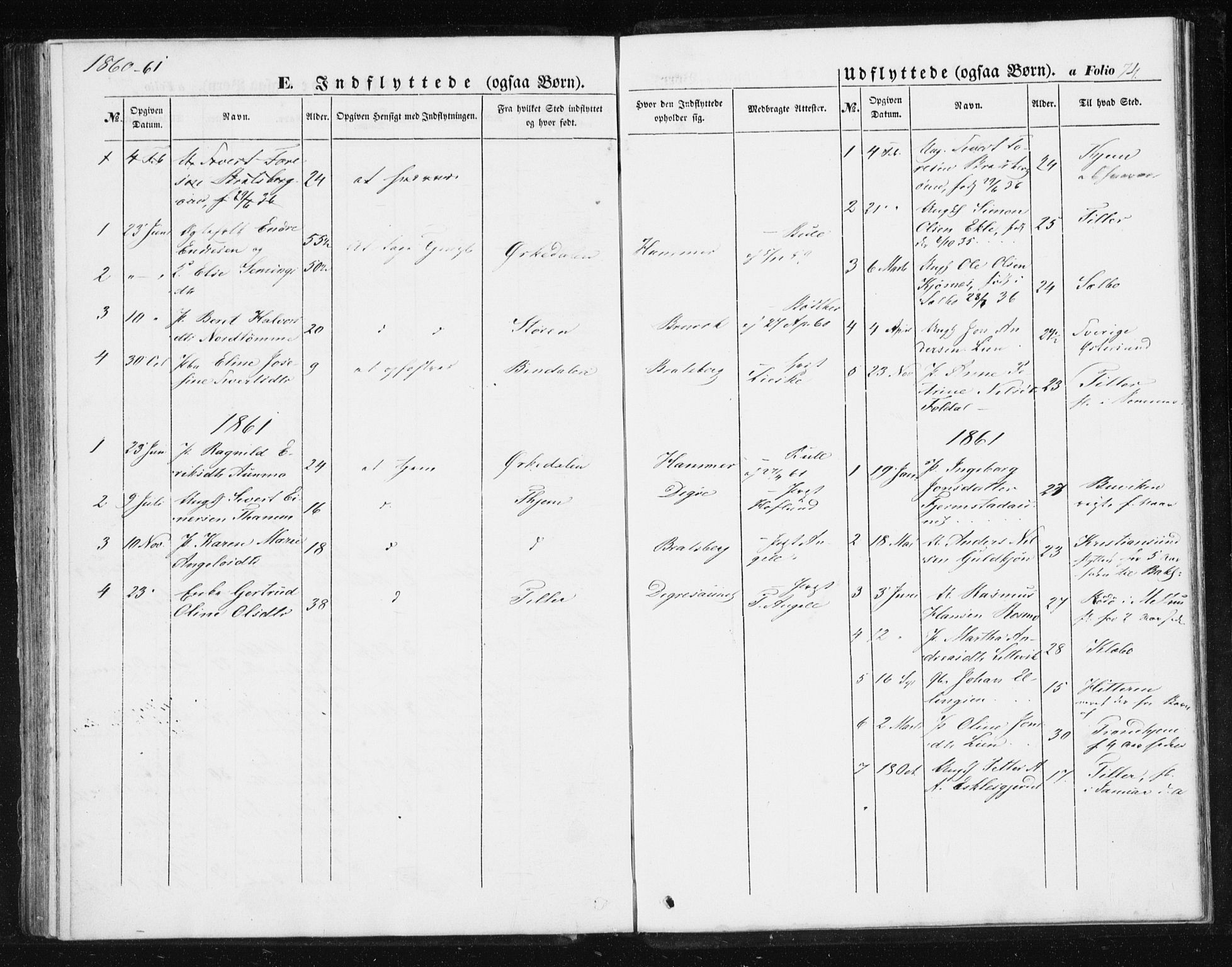 Ministerialprotokoller, klokkerbøker og fødselsregistre - Sør-Trøndelag, SAT/A-1456/608/L0332: Parish register (official) no. 608A01, 1848-1861, p. 74