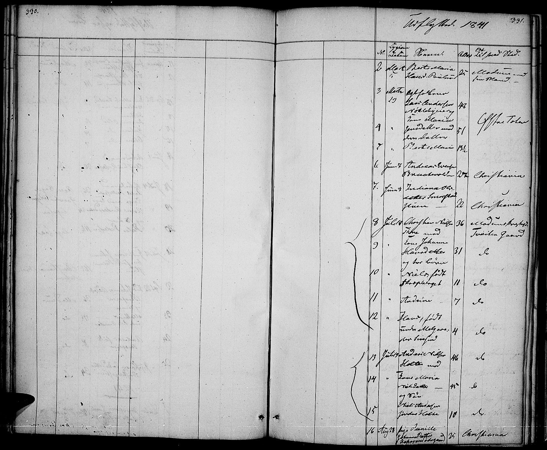 Vestre Toten prestekontor, SAH/PREST-108/H/Ha/Haa/L0003: Parish register (official) no. 3, 1836-1843, p. 330-331