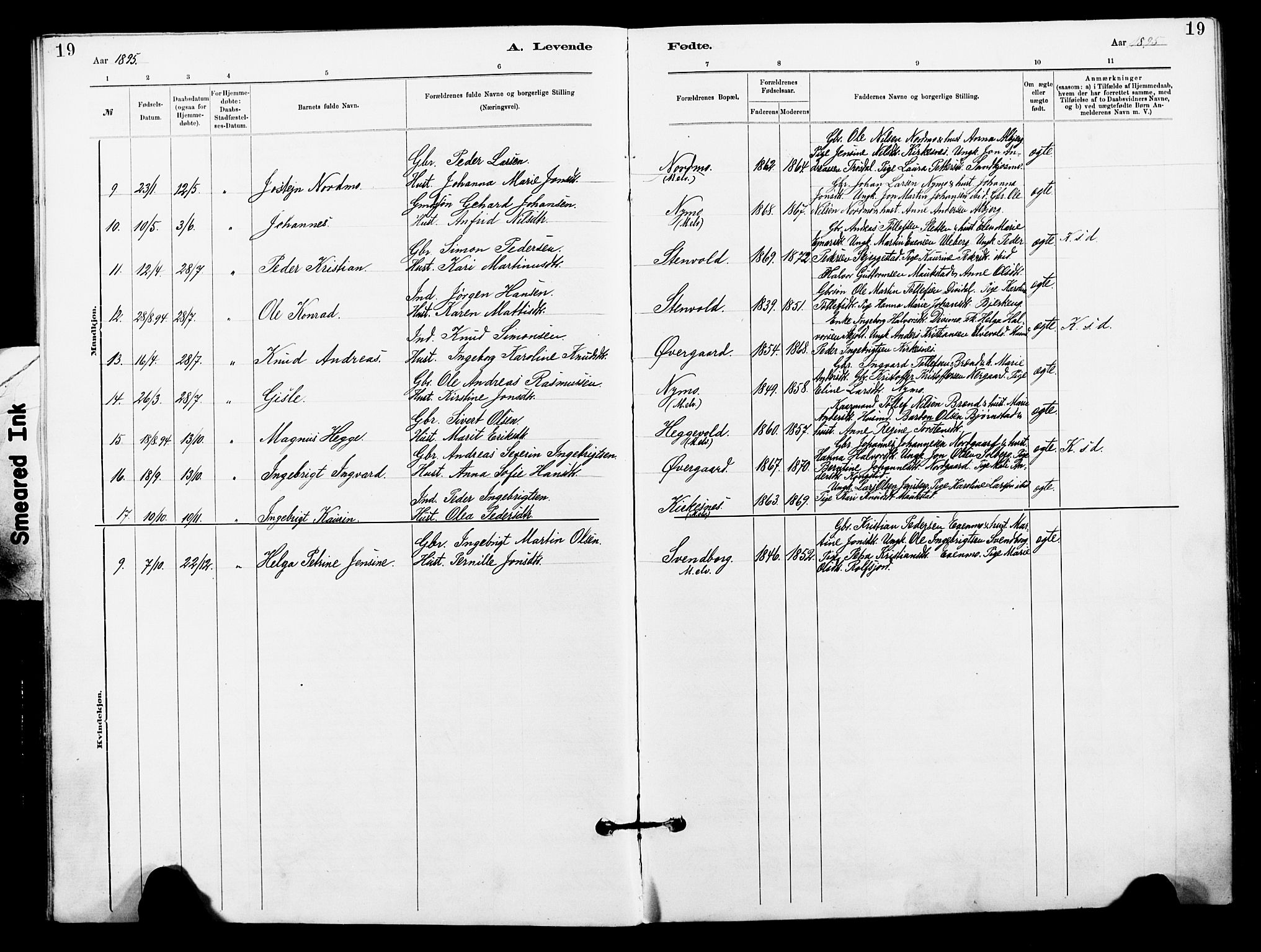 Målselv sokneprestembete, SATØ/S-1311/G/Ga/Gaa/L0006kirke: Parish register (official) no. 6, 1884-1902, p. 19
