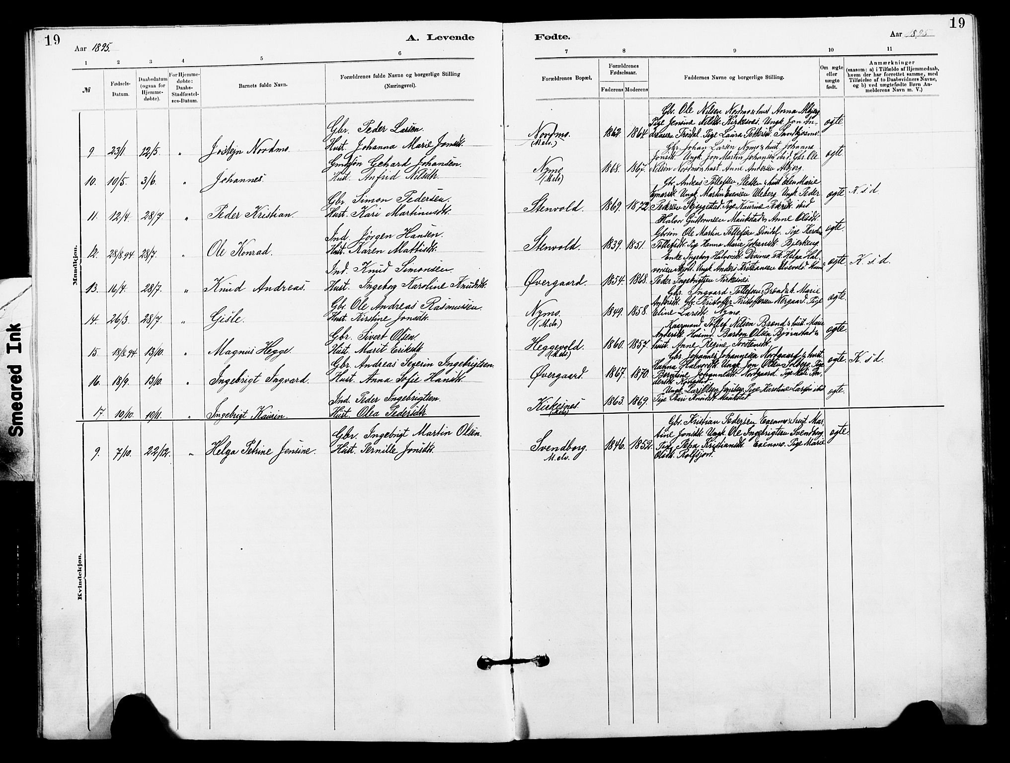 Målselv sokneprestembete, AV/SATØ-S-1311/G/Ga/Gaa/L0006kirke: Parish register (official) no. 6, 1884-1902, p. 19