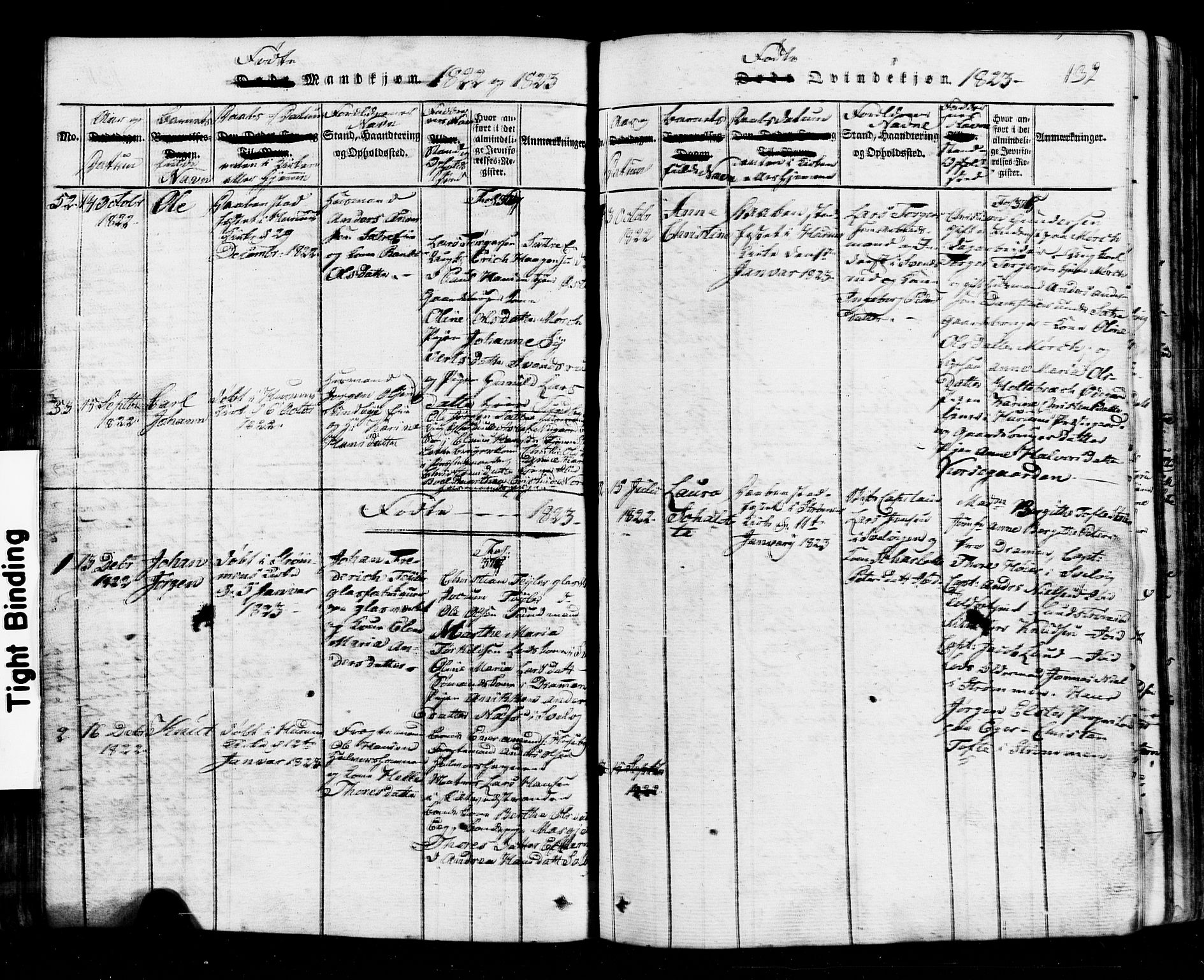 Hurum kirkebøker, SAKO/A-229/G/Ga/L0001: Parish register (copy) no. I 1, 1816-1826, p. 132