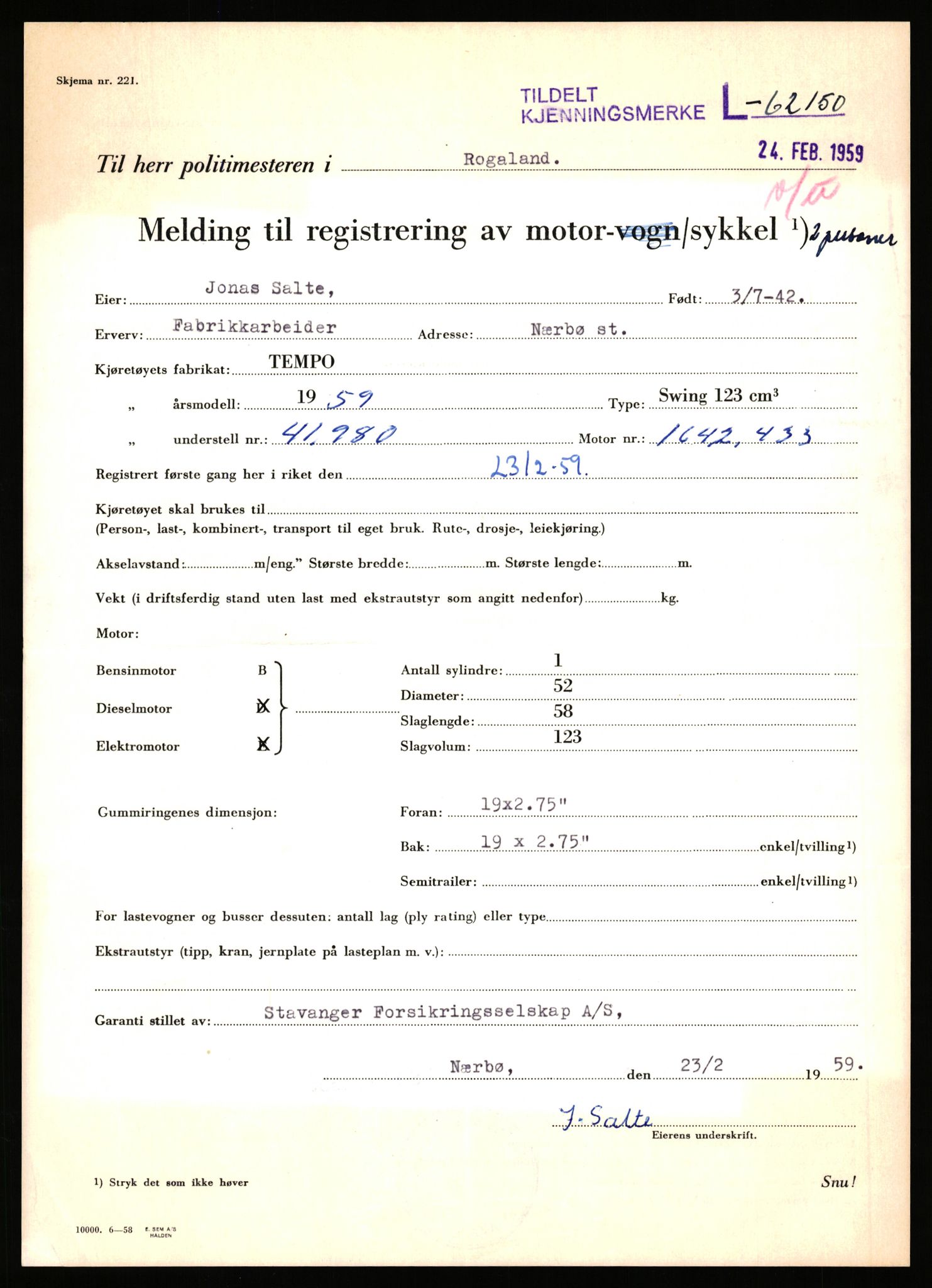 Stavanger trafikkstasjon, AV/SAST-A-101942/0/F/L0062: L-62000 - L-62699, 1930-1971, p. 505