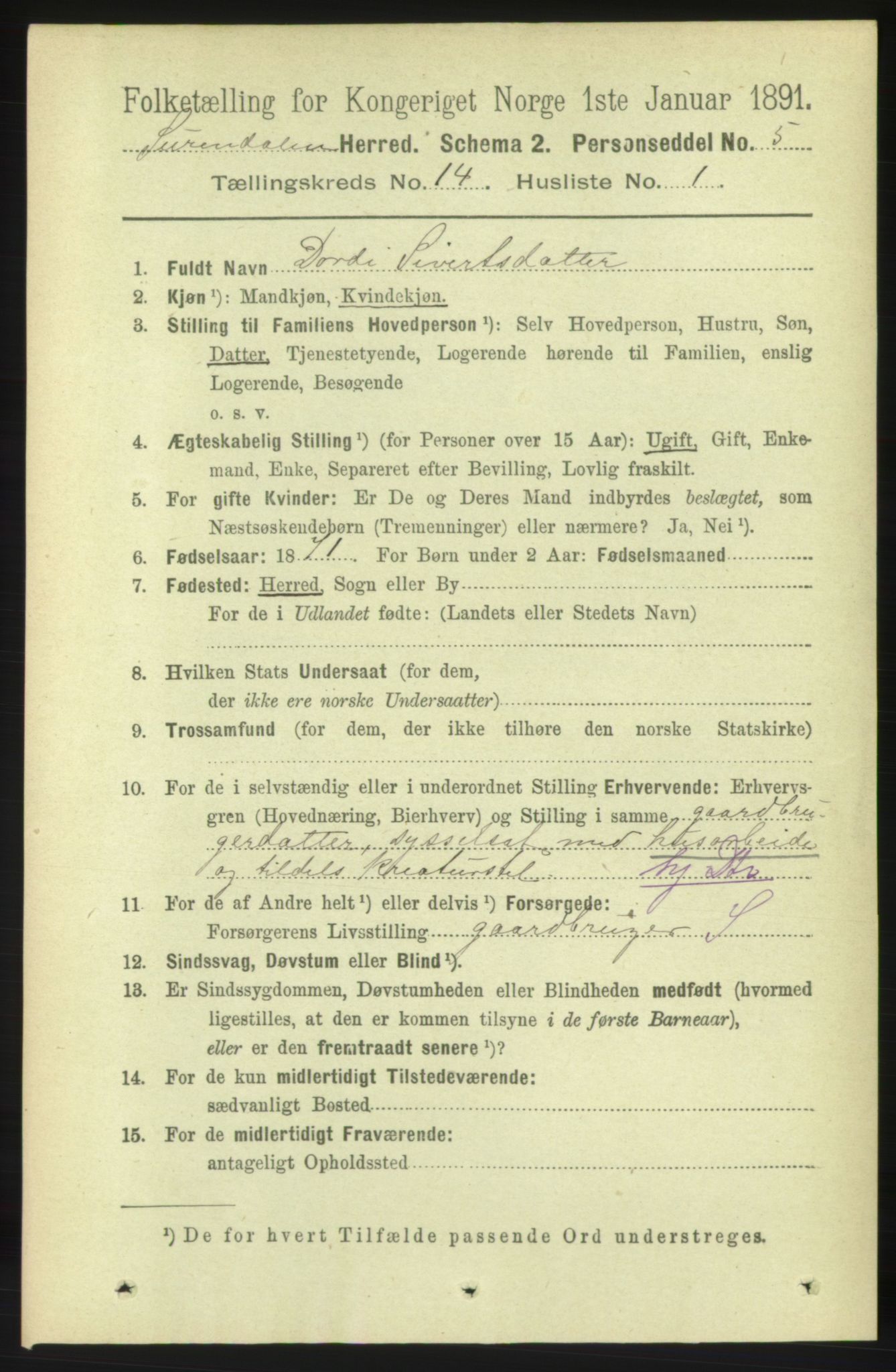 RA, 1891 census for 1566 Surnadal, 1891, p. 3508