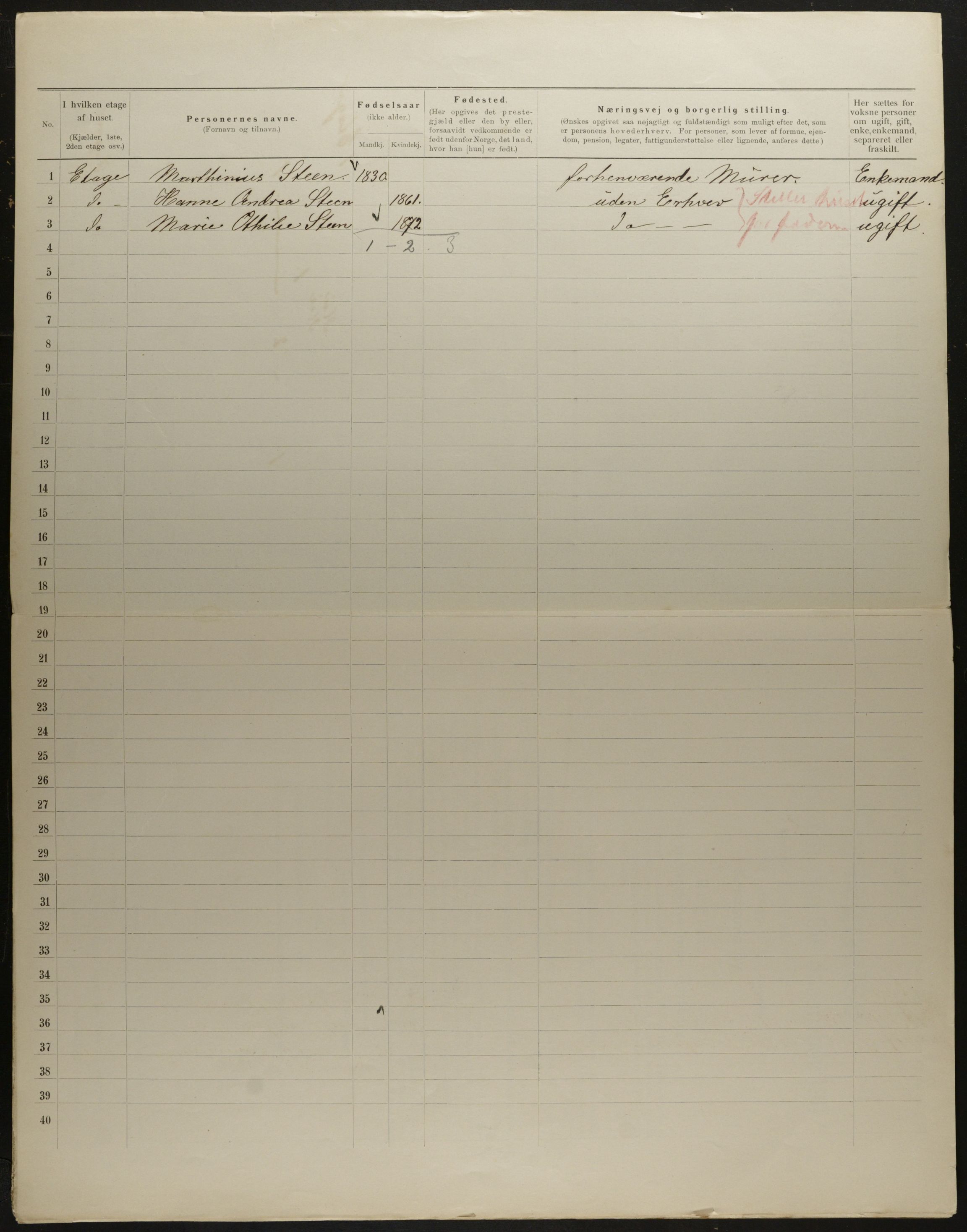 OBA, Municipal Census 1901 for Kristiania, 1901, p. 7512