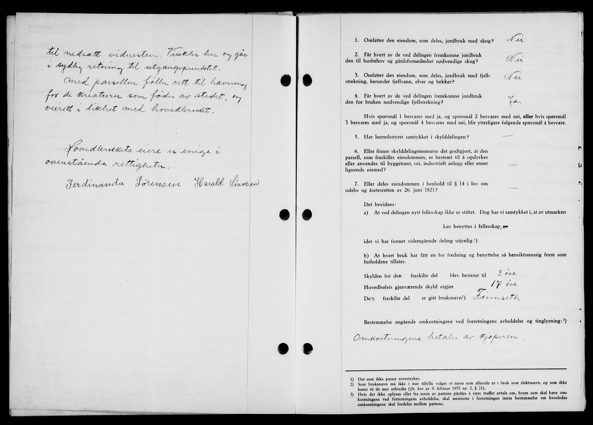 Lofoten sorenskriveri, SAT/A-0017/1/2/2C/L0011a: Mortgage book no. 11a, 1943-1943, Diary no: : 998/1943