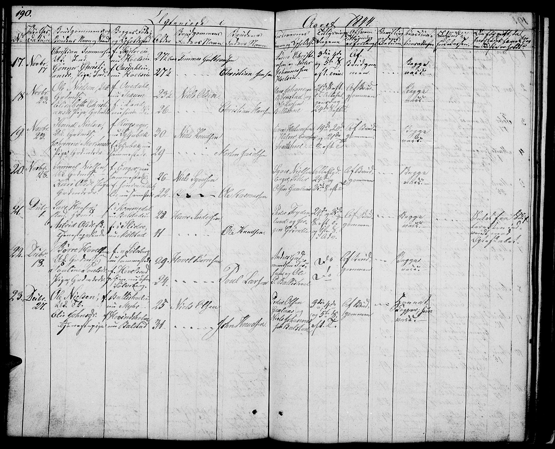 Nes prestekontor, Hedmark, AV/SAH-PREST-020/L/La/L0004: Parish register (copy) no. 4, 1832-1861, p. 190