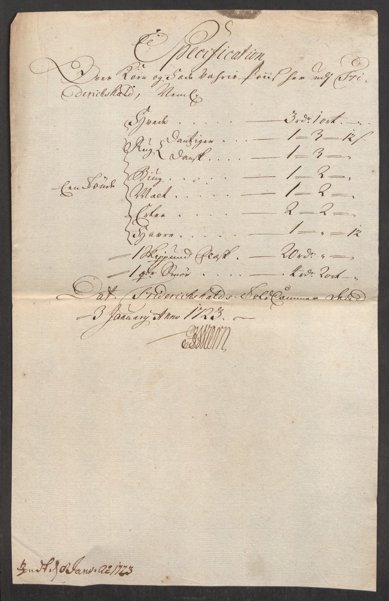 Rentekammeret inntil 1814, Realistisk ordnet avdeling, RA/EA-4070/Oe/L0001: [Ø1]: Priskuranter, 1712-1739, p. 256