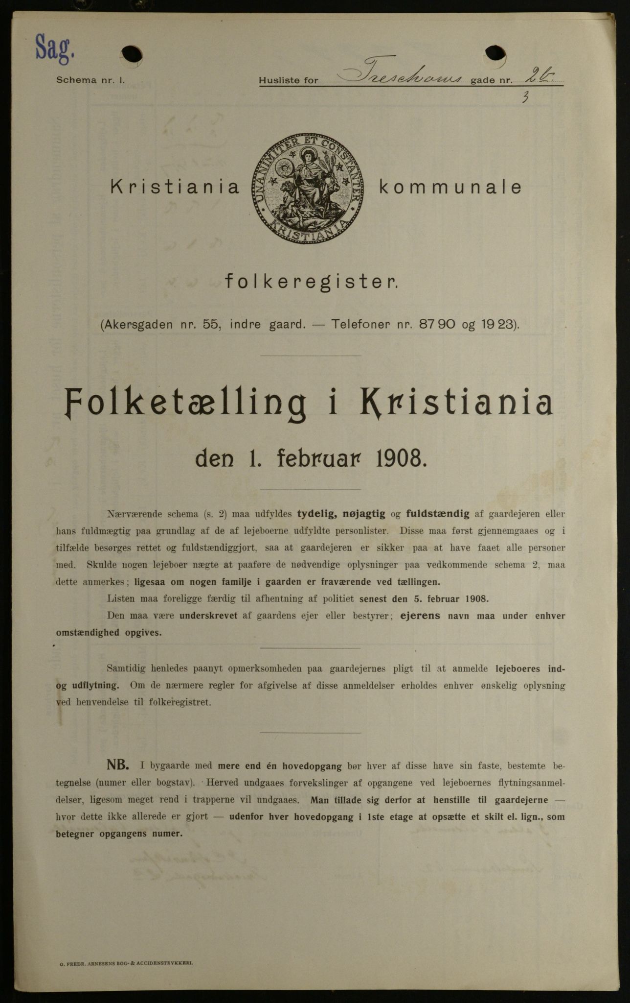 OBA, Municipal Census 1908 for Kristiania, 1908, p. 103949