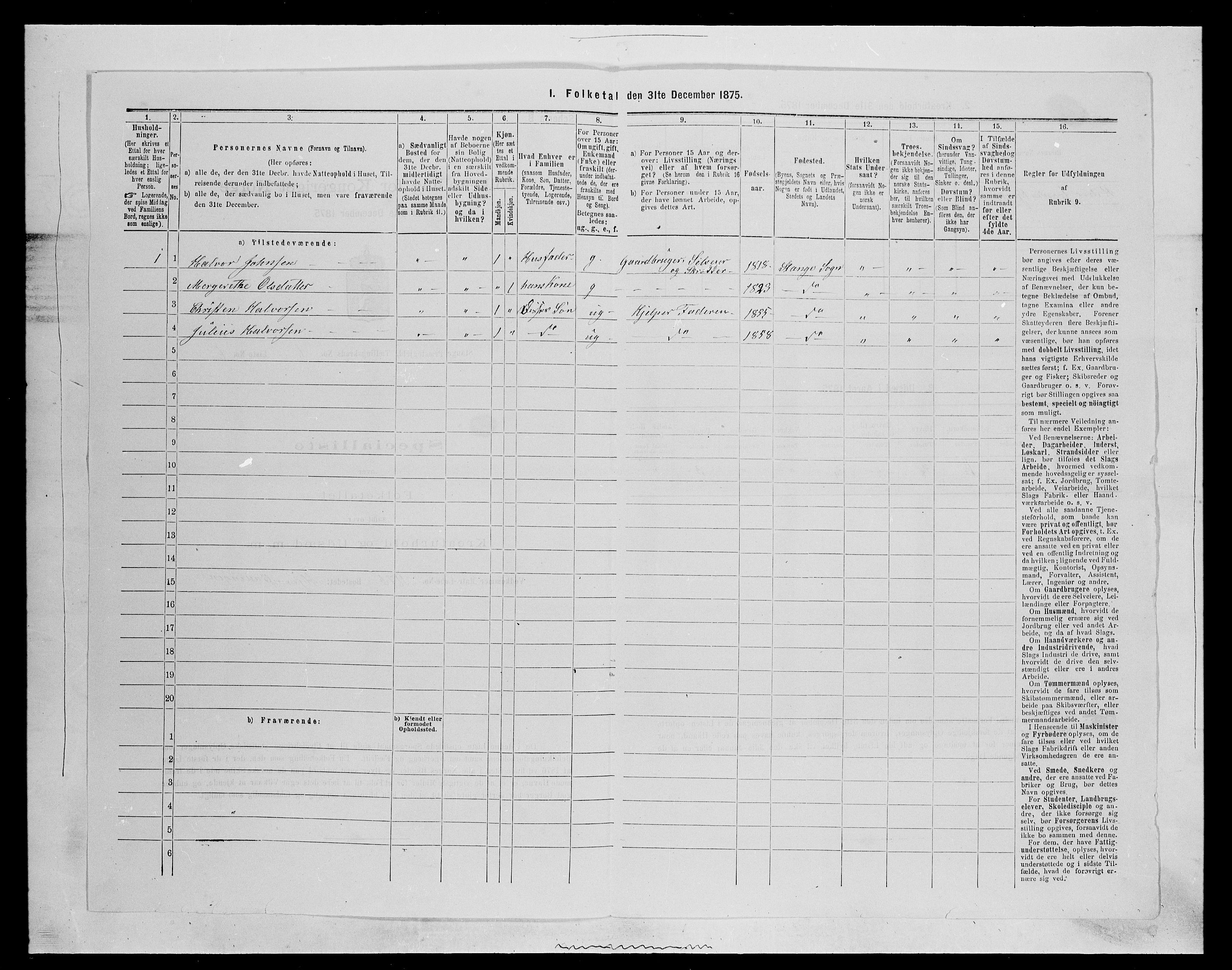 SAH, 1875 census for 0417P Stange, 1875, p. 945