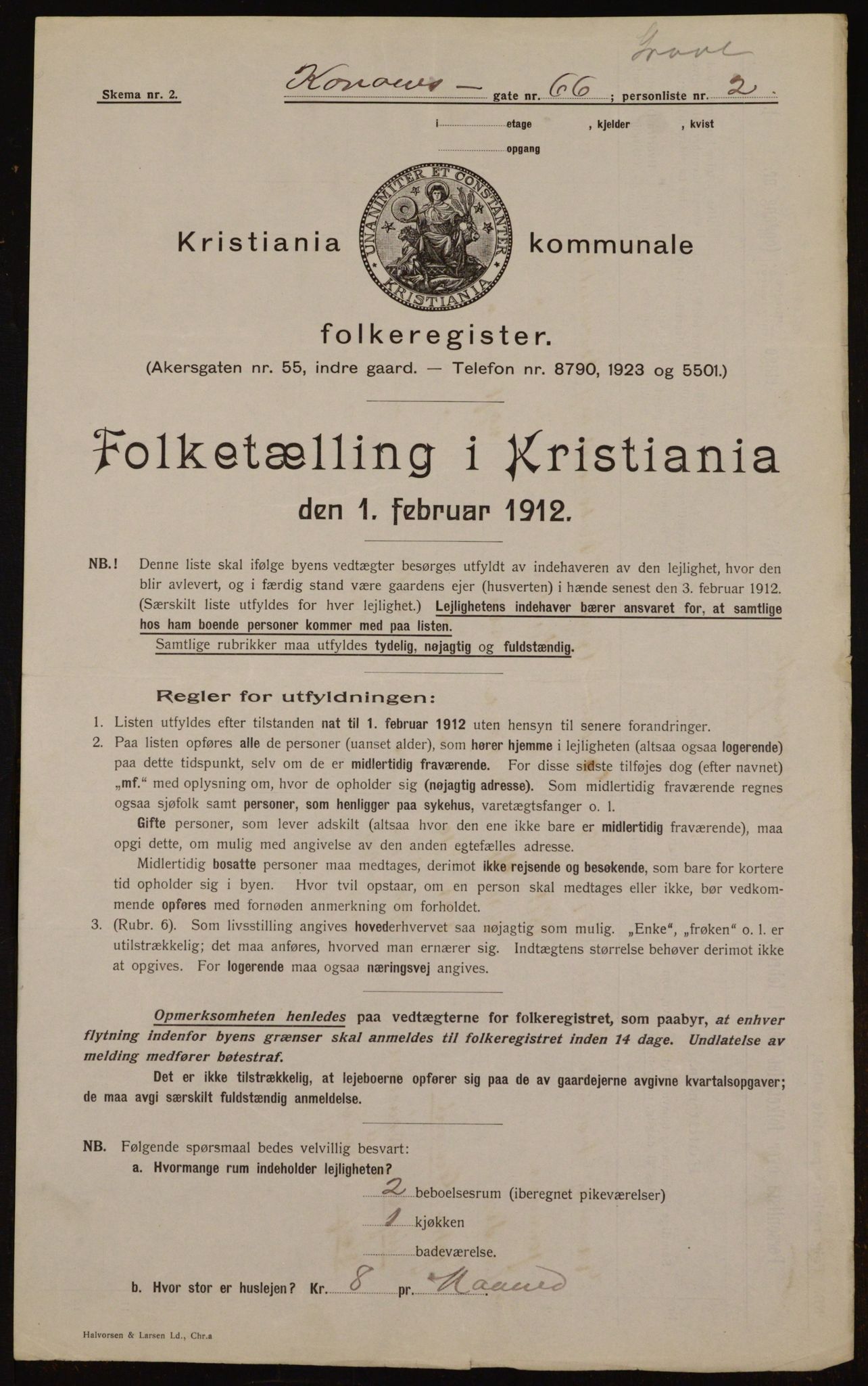 OBA, Municipal Census 1912 for Kristiania, 1912, p. 53675