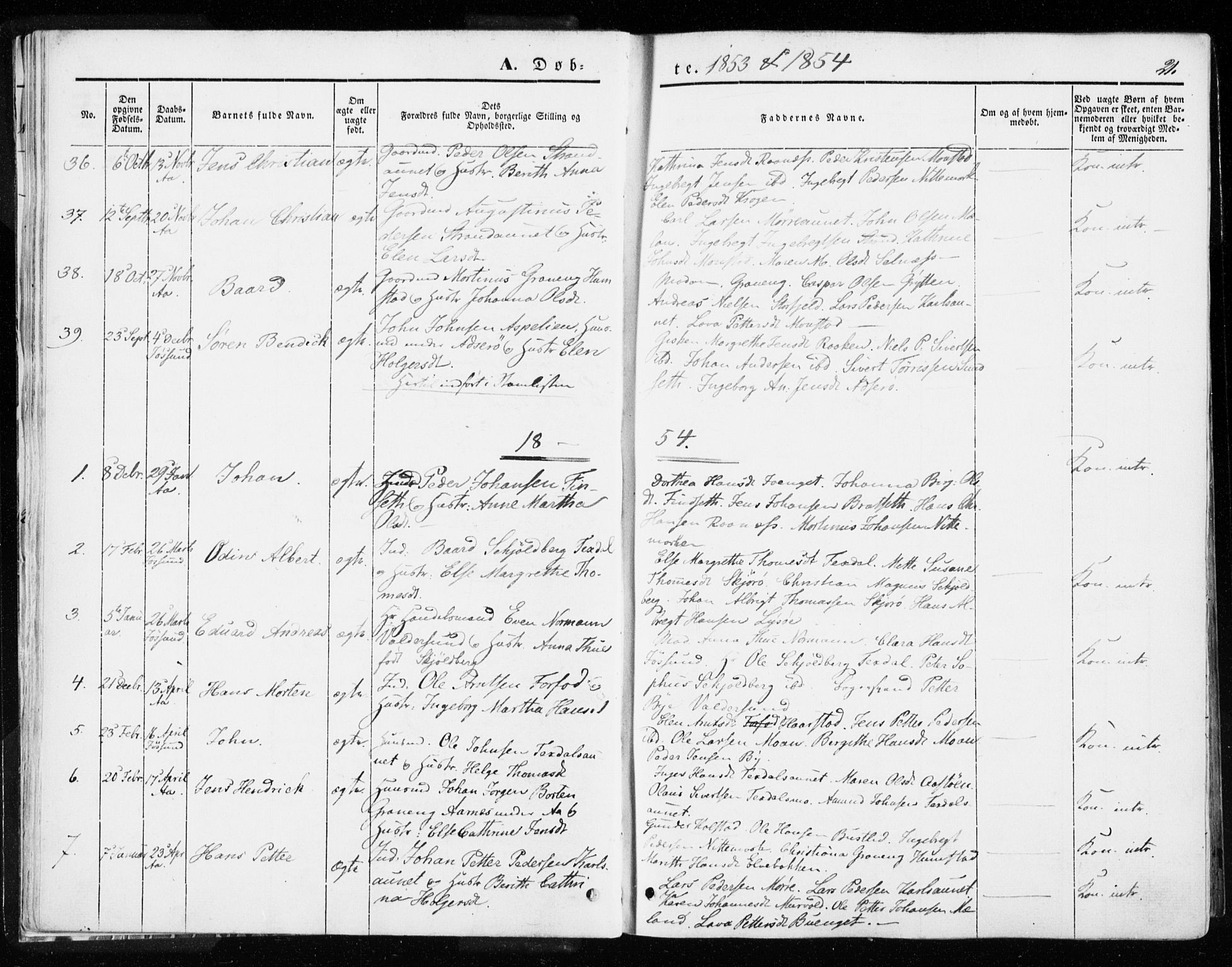 Ministerialprotokoller, klokkerbøker og fødselsregistre - Sør-Trøndelag, SAT/A-1456/655/L0677: Parish register (official) no. 655A06, 1847-1860, p. 21