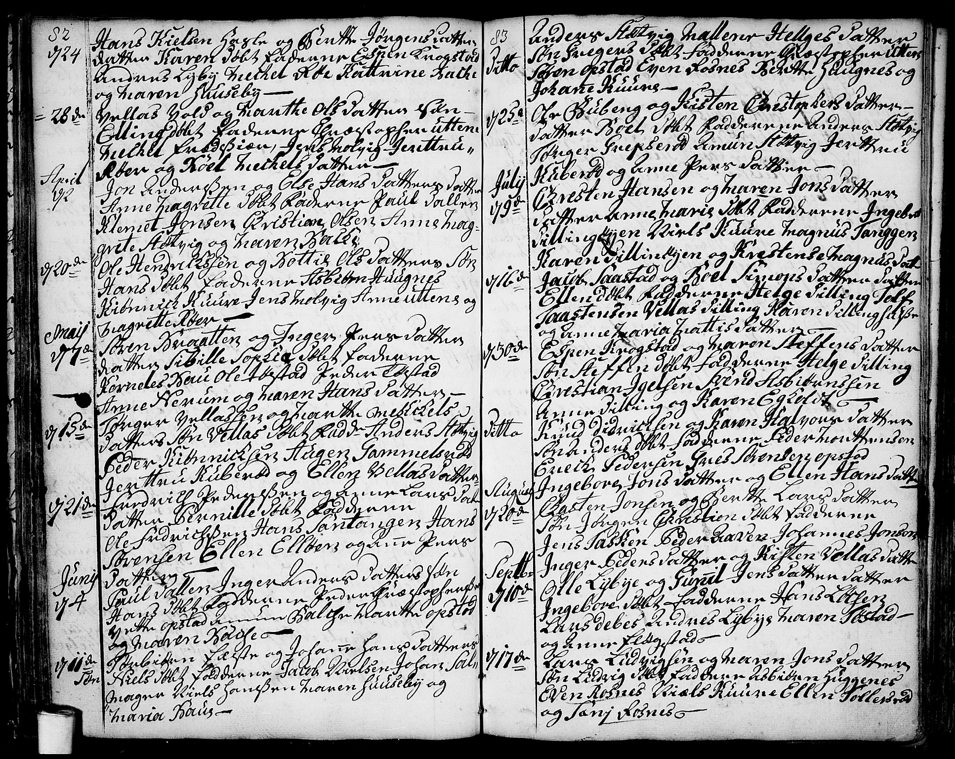 Rygge prestekontor Kirkebøker, SAO/A-10084b/F/Fa/L0001: Parish register (official) no. 1, 1725-1771, p. 82-83