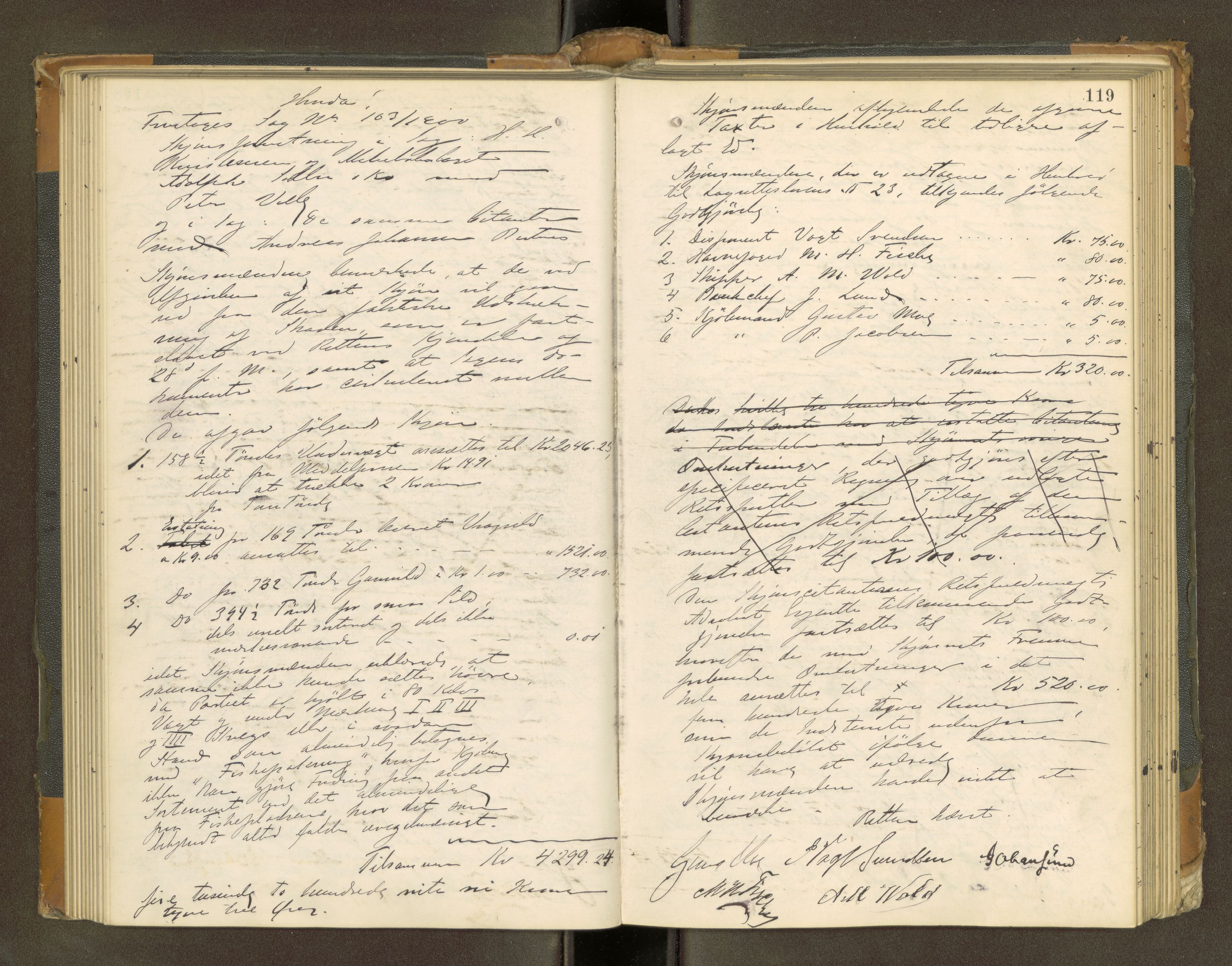 Bodø byfogd, AV/SAT-A-4588/1/1/1B/L0001: Ekstrarettsprotokoll, 1899-1908, p. 118b-119a