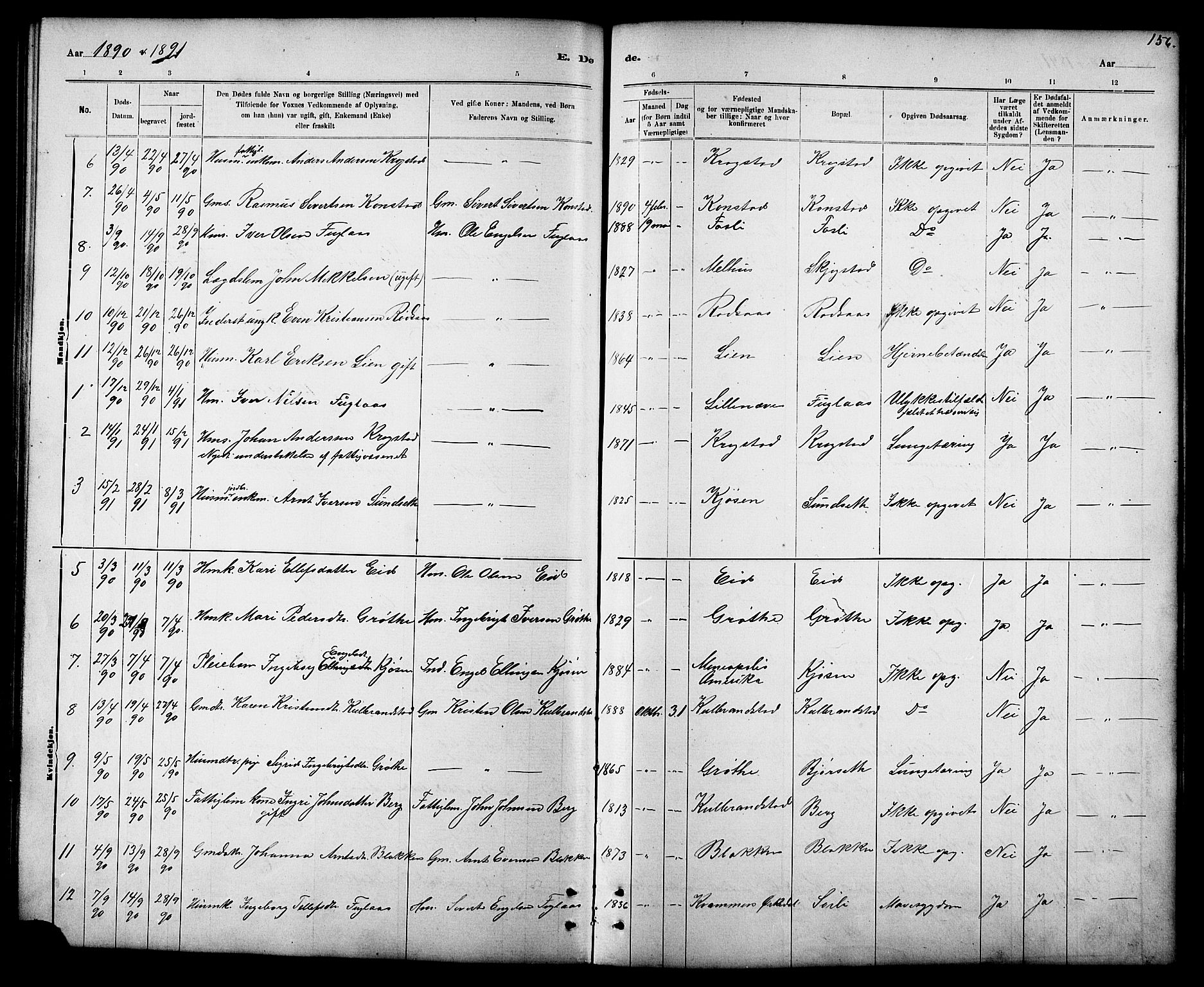 Ministerialprotokoller, klokkerbøker og fødselsregistre - Sør-Trøndelag, SAT/A-1456/694/L1132: Parish register (copy) no. 694C04, 1887-1914, p. 156