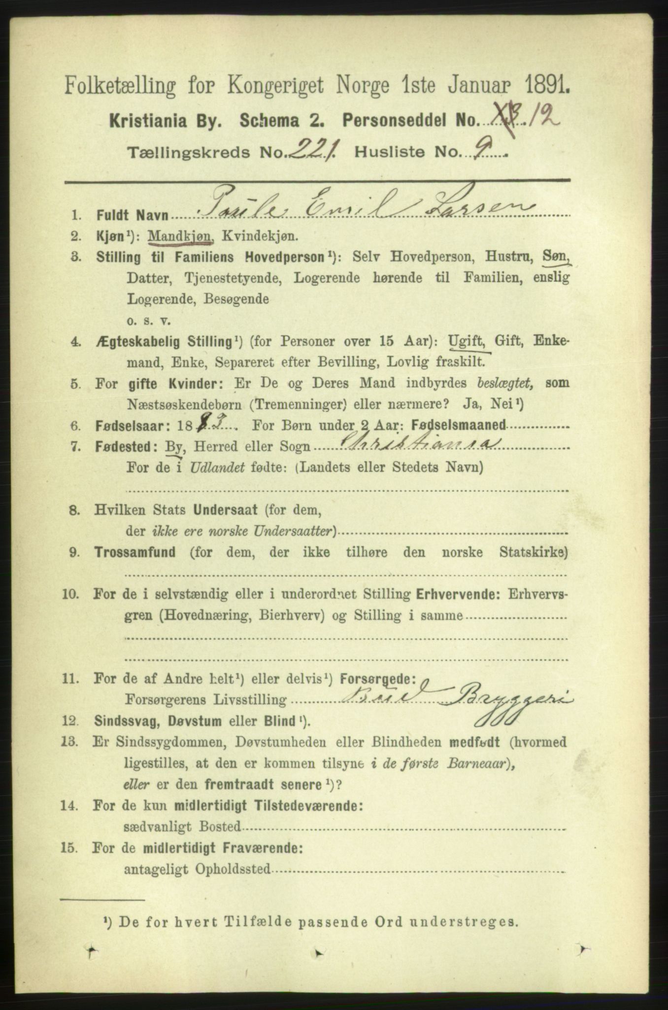 RA, 1891 census for 0301 Kristiania, 1891, p. 132404