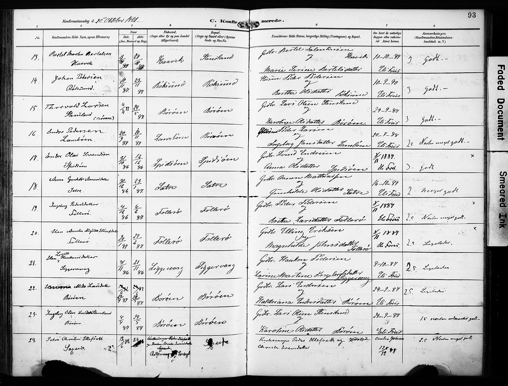 Finnås sokneprestembete, AV/SAB-A-99925/H/Ha/Haa/Haab/L0002: Parish register (official) no. B 2, 1895-1906, p. 93