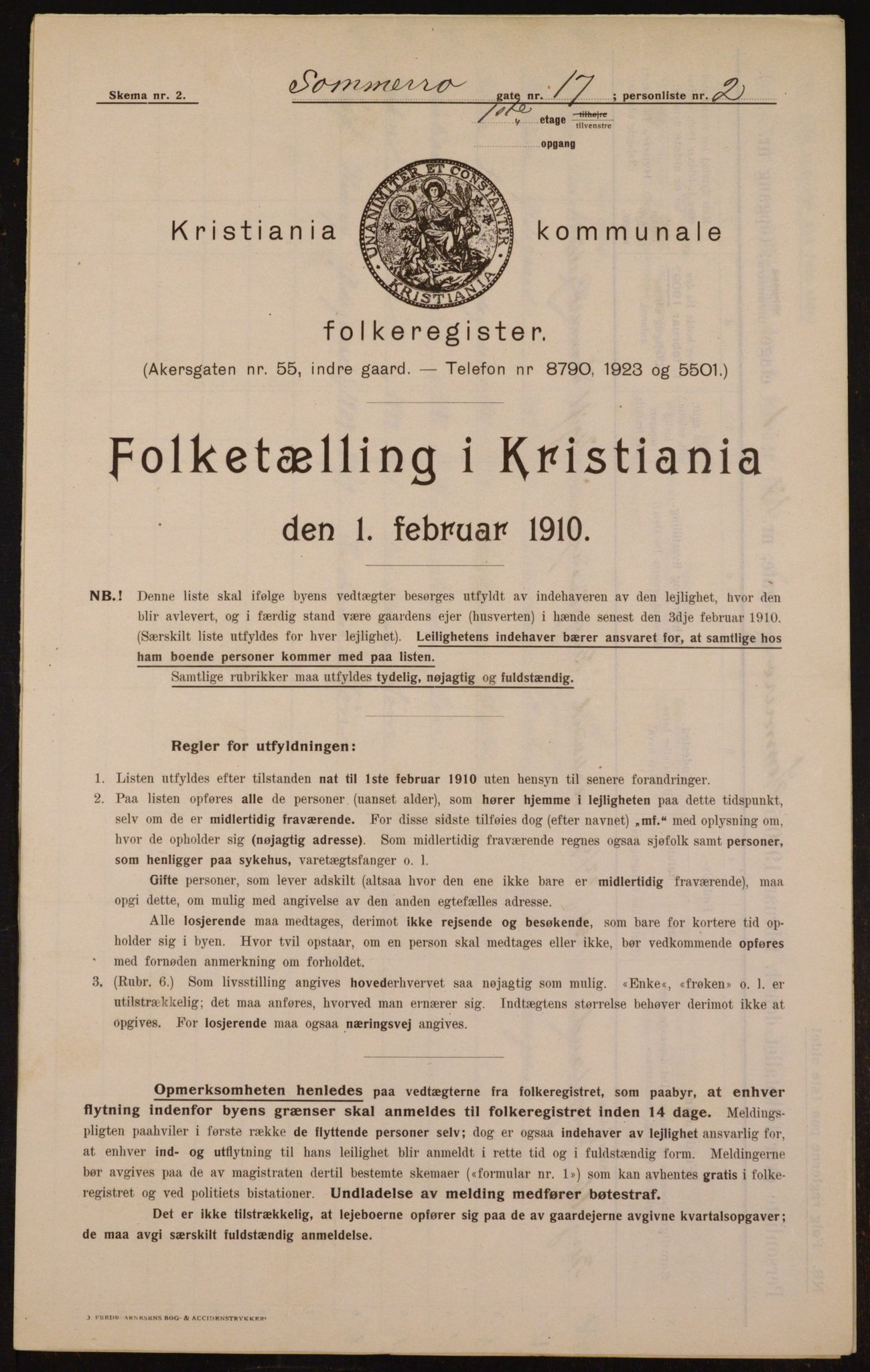 OBA, Municipal Census 1910 for Kristiania, 1910, p. 95061