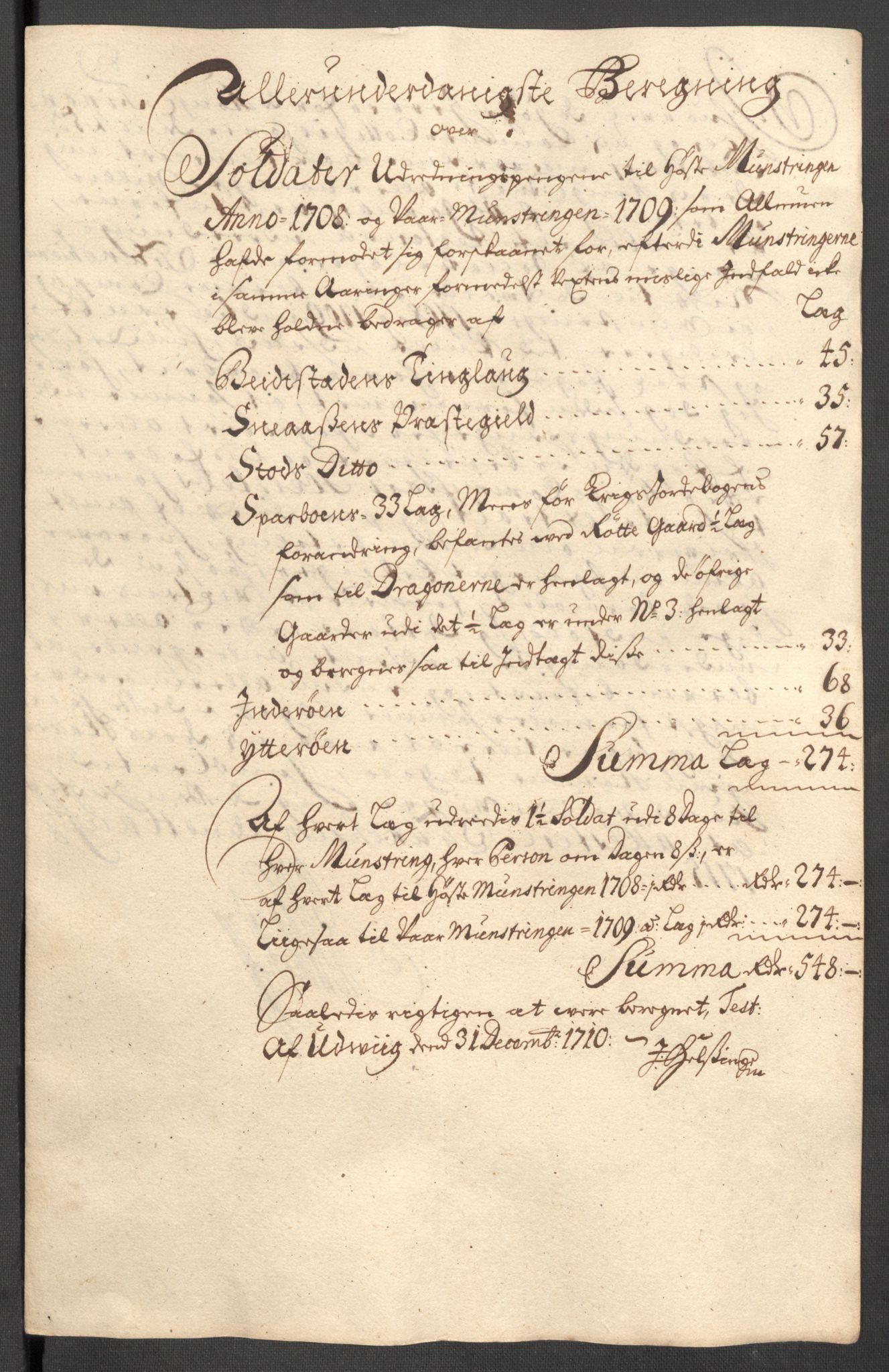 Rentekammeret inntil 1814, Reviderte regnskaper, Fogderegnskap, AV/RA-EA-4092/R63/L4318: Fogderegnskap Inderøy, 1710, p. 300