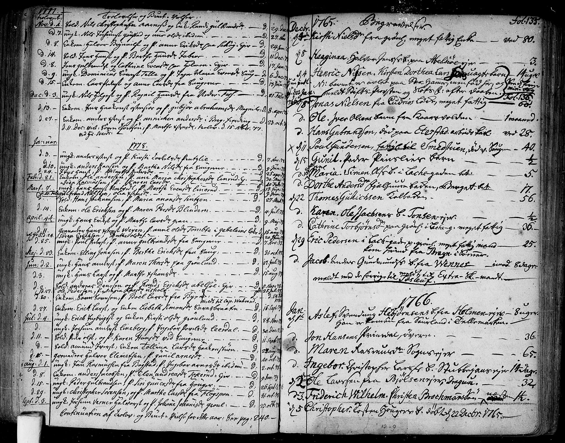 Aker prestekontor kirkebøker, SAO/A-10861/F/L0009: Parish register (official) no. 9, 1765-1785, p. 135