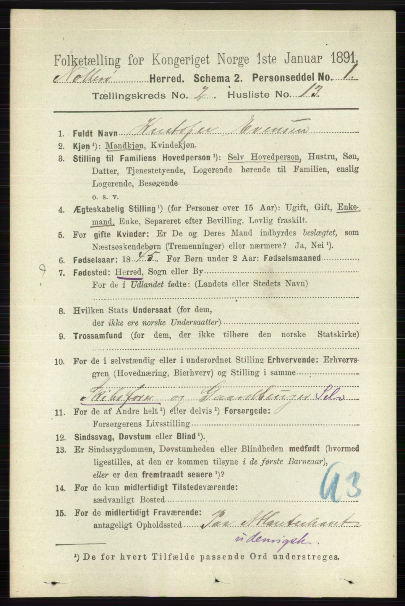 RA, 1891 census for 0722 Nøtterøy, 1891, p. 938